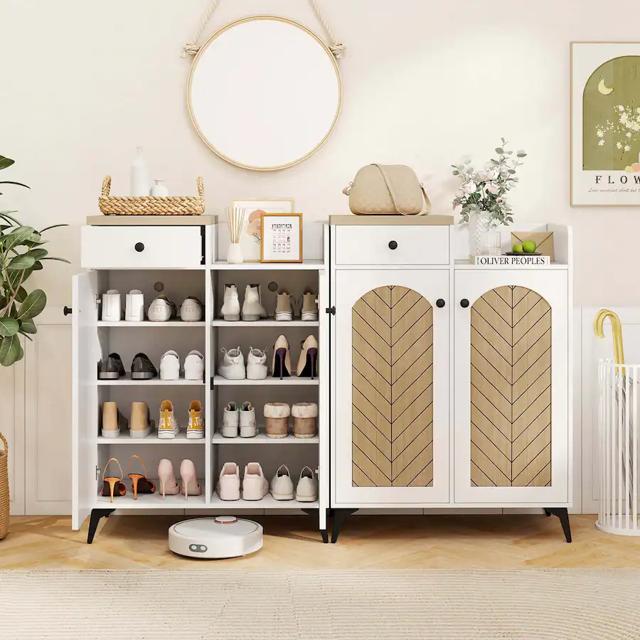 Steel Storage Rack Patterns Free Costway 6 Tier Shoe Cabinet with Drawer 6 Removable Shelves Ventilation ...