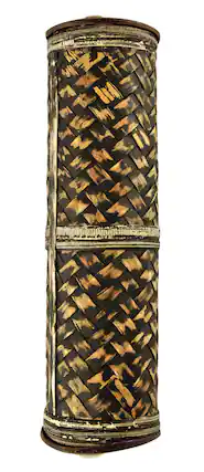 Front. Tycoon Percussion - Large Rattan and Bamboo Shaker, Handheld World Percussion Instrument for Layered Rhythm Patterns.