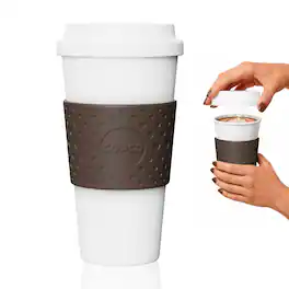 Copco - Acadia 16 oz Reusable Travel Mug, BPA-Free Insulated Double-Wall Cup with Spill-Resistant Lid - Brown