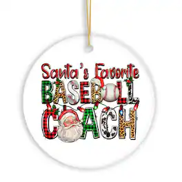 OrnamentallyYou - Santas Favorite Baseball Coach Christmas Ornament - Multi-colored