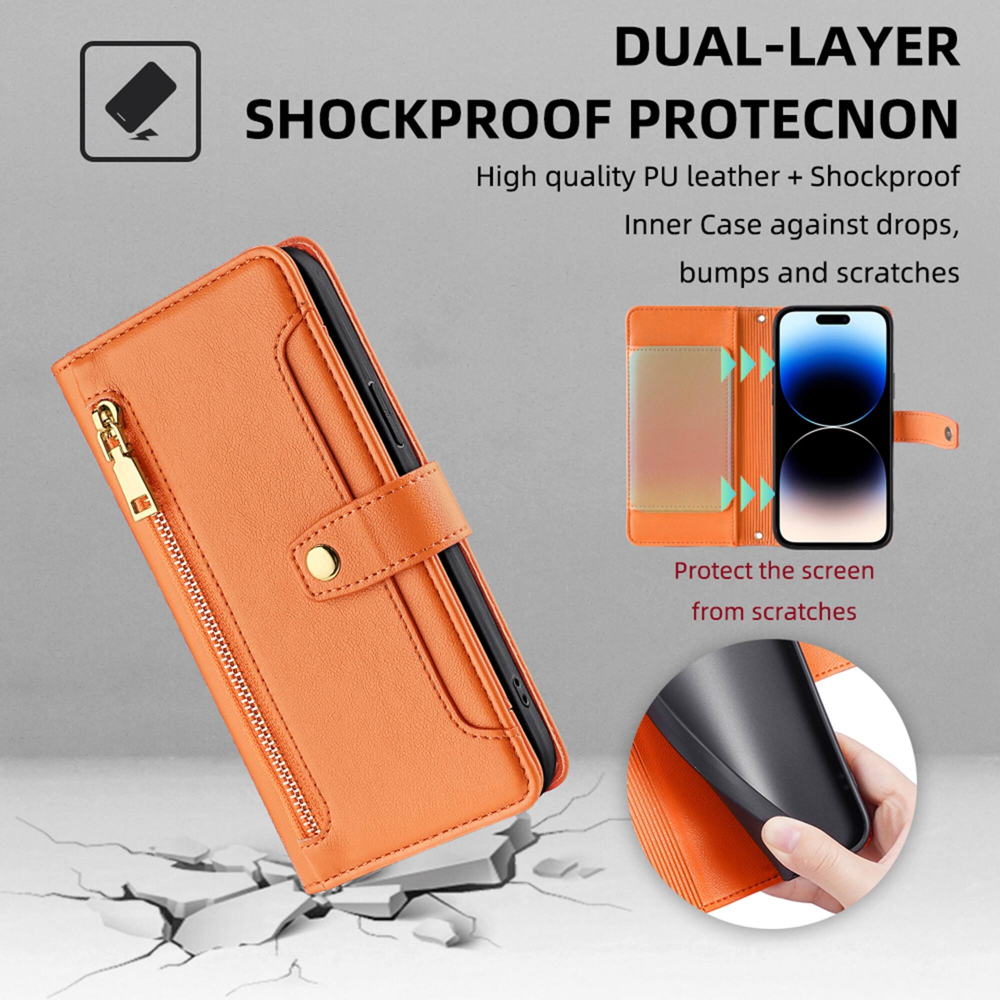 DUAL-LAYER SHOCKPROOF PROTECNON  
High quality PU leather + Shockproof Inner Case against drops, bumps and scratches  
Protect the screen from scratches