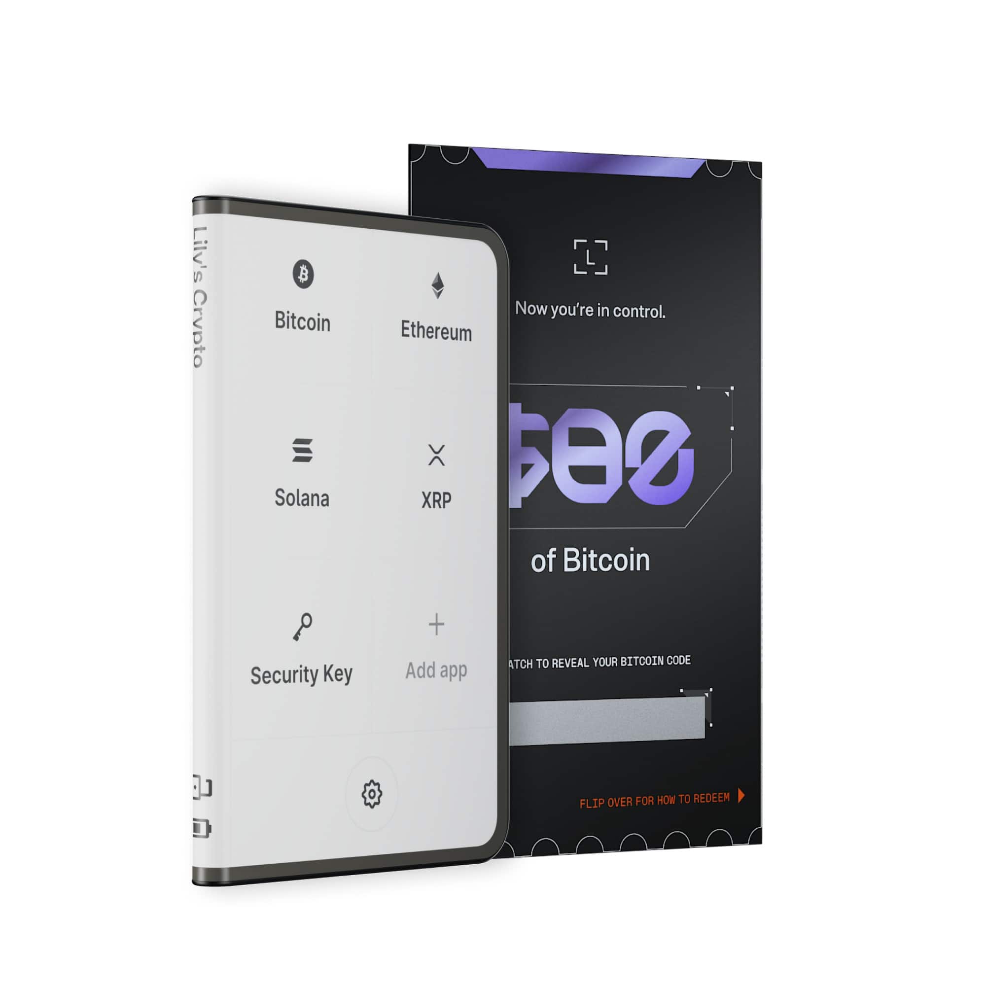 Ledger - Stax Crypto Hardware Wallet with Folio and Recovery Key - Curved E Ink Touch Screen - Bluetooth - Dark Gray - Front_Zoom