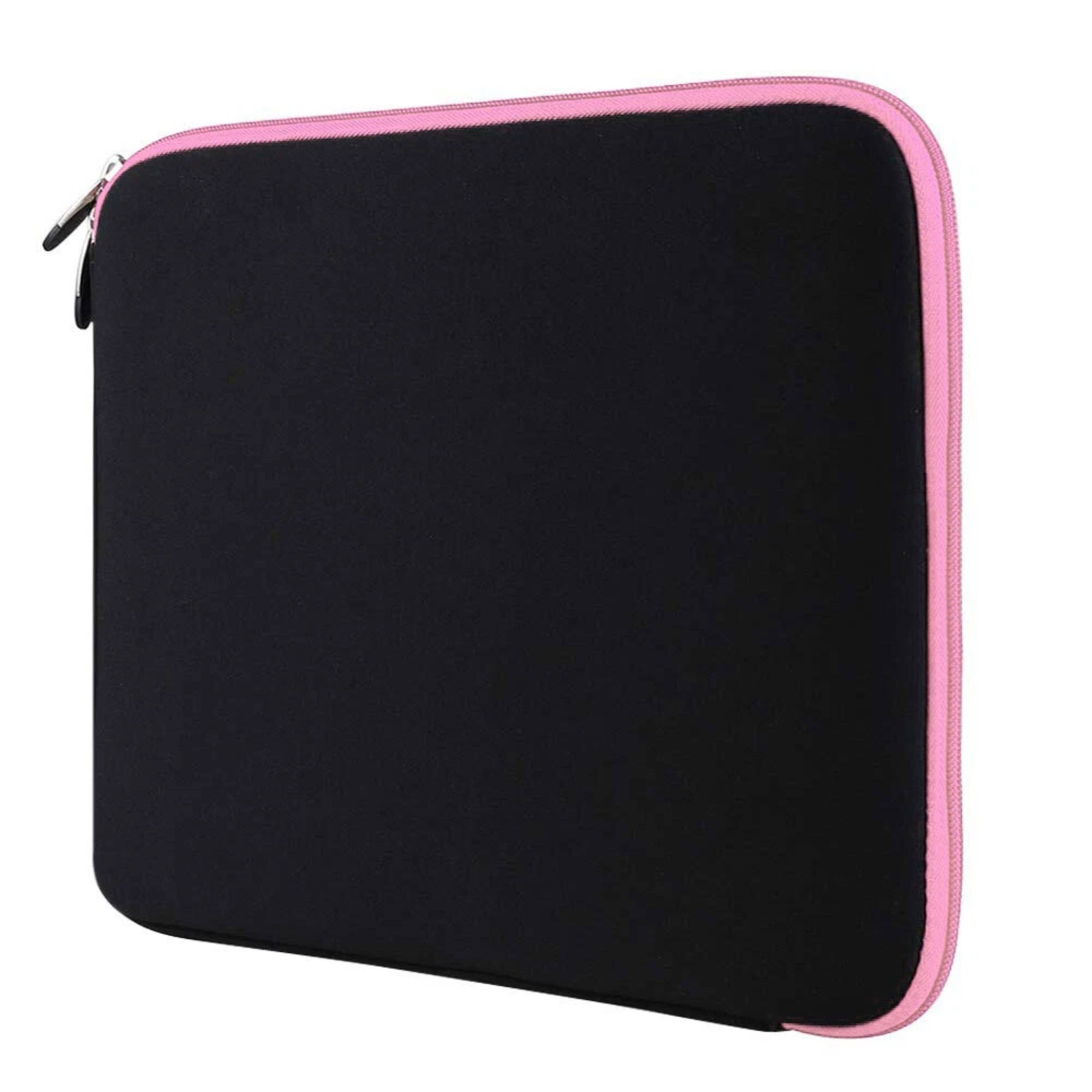 Angle. Kitcheniva - Neoprene Laptop Sleeve Case Cover Zip Bag For 11" Laptop Black/Baby Pink - Black/Baby Pink.