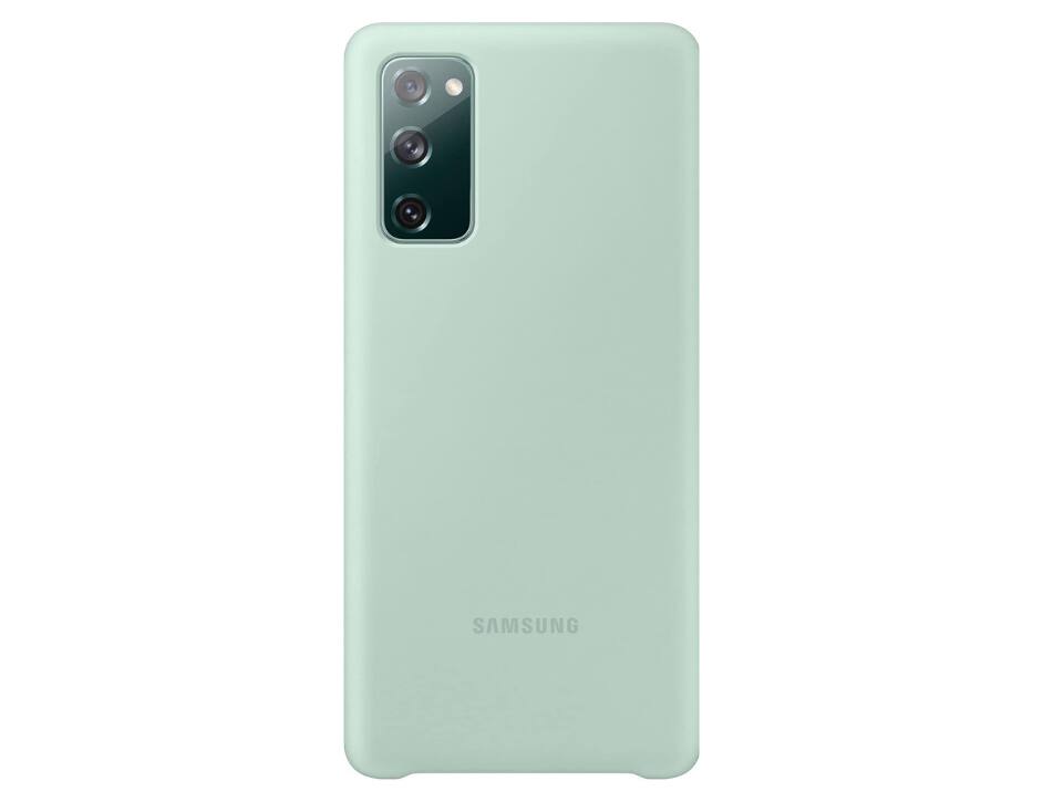 Front. Samsung - Samsung Silicone Cover for Galaxy S20 FE 5G | Color: Green Mint - Green (Mint).
