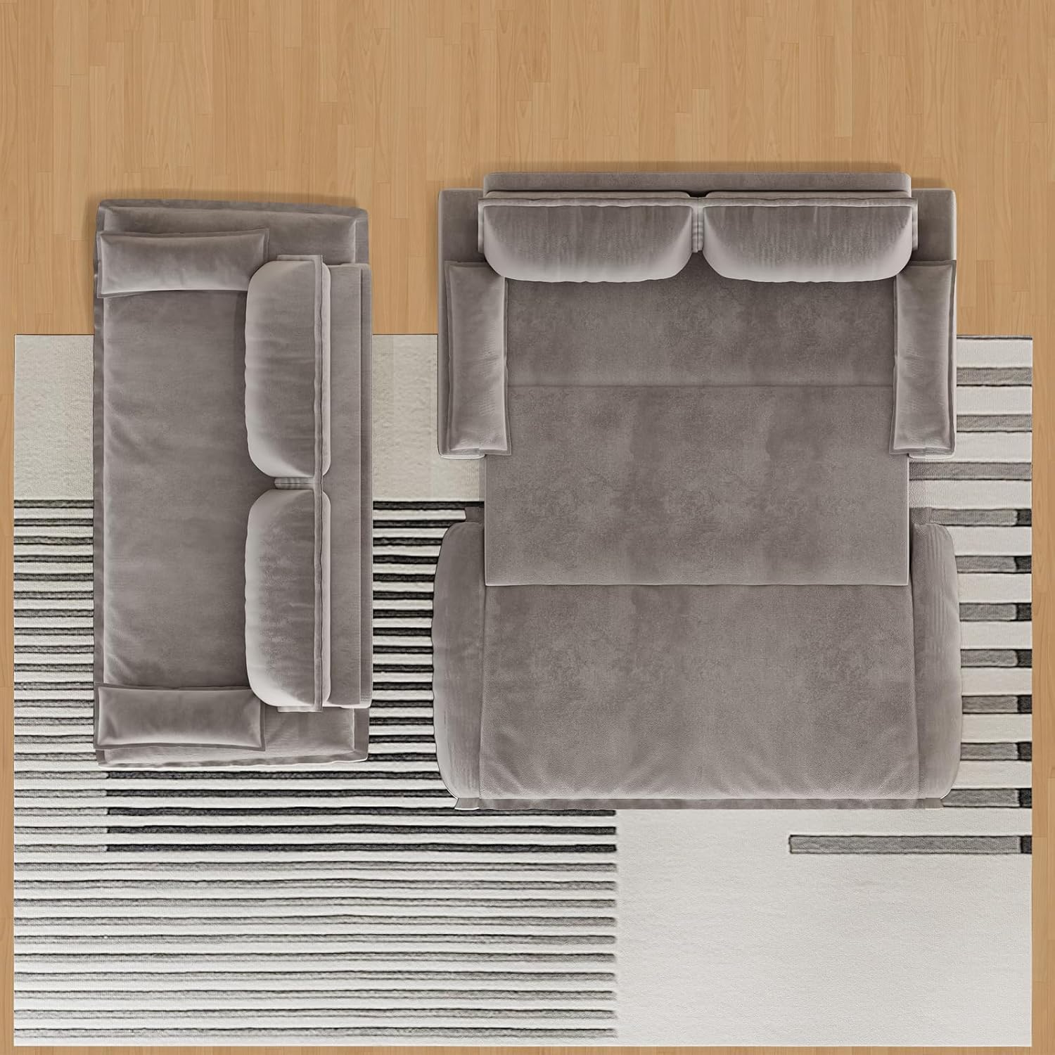 Alt View 5. Trinkets Crazed - 73.2" Queen Size Sofa Bed, 3 in 1 Convertible Pull Out Sleeper Sofa with Thicked Cushions and Side Storage - gray.