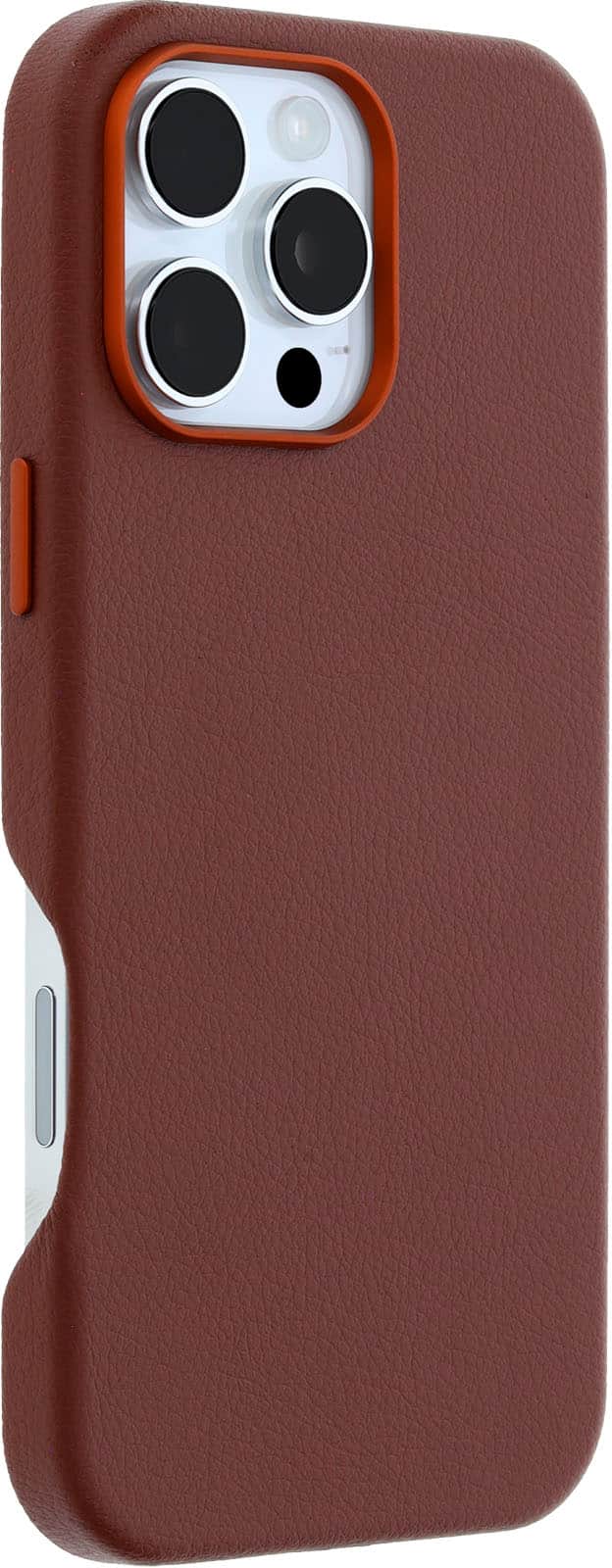 Angle Zoom. OtterBox - Symmetry Cactus Leather Series Hard Shell for MagSafe for Apple iPhone 16 Pro Max - Rich Adobe.