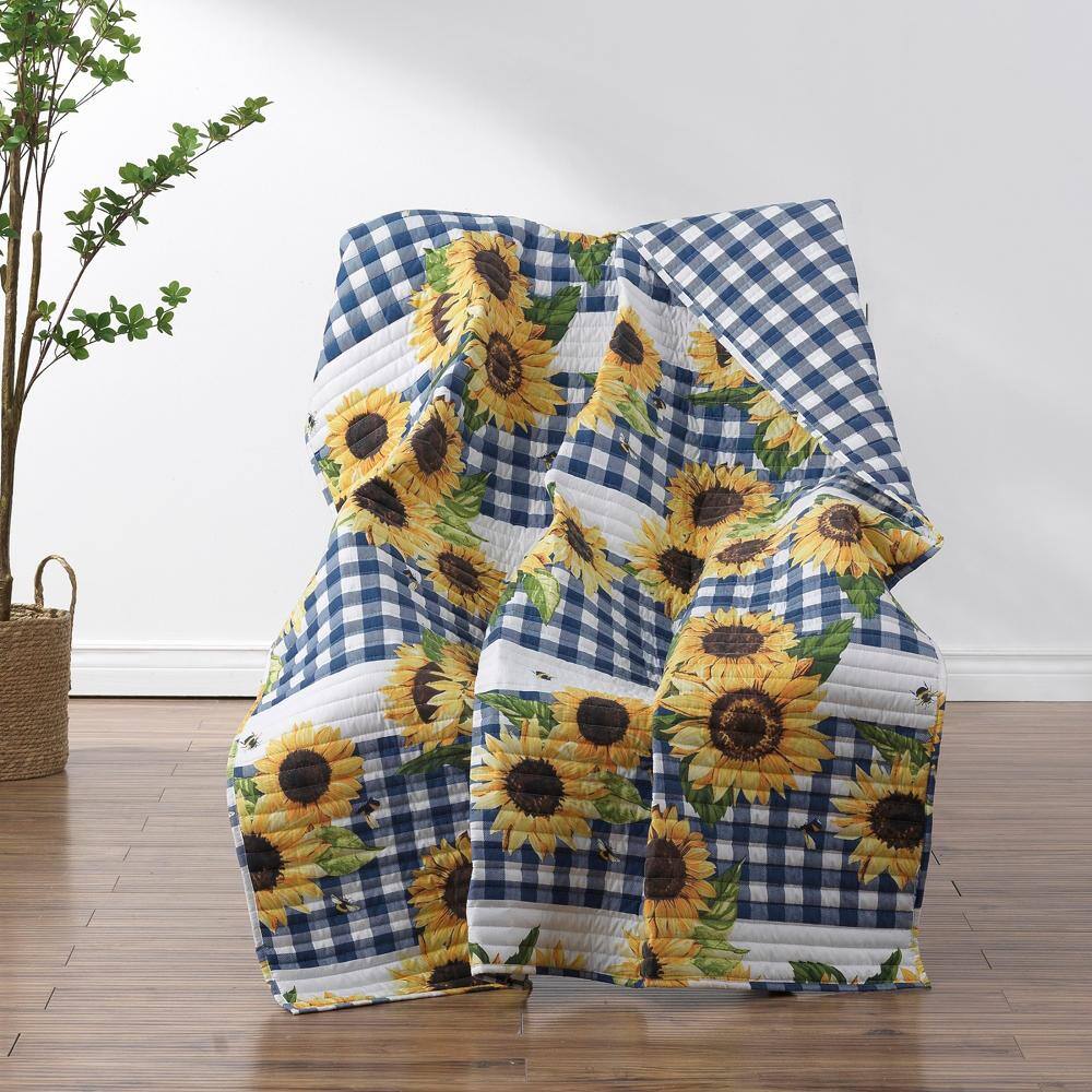 Alt View 1. Barefoot Bungalow - Barefoot Bungalow Sunflower Accessory Throw - Gold 50x60 - Gold.