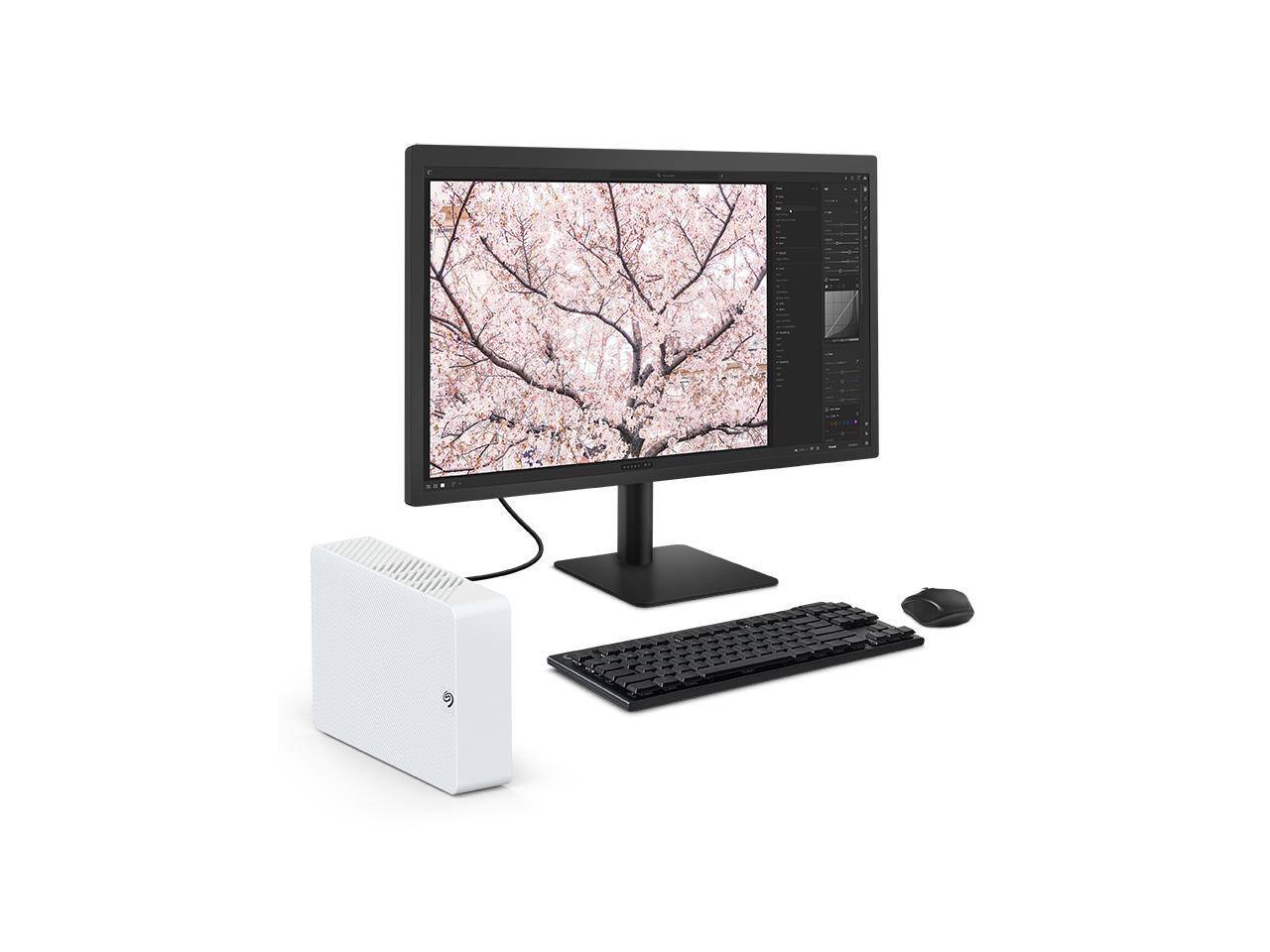 Alt View 5. Seagate - Seagate Expansion 8TB External Hard Drive HDD - USB 3.0, with Rescue Data Recovery Services (STKP8000404) White - White.