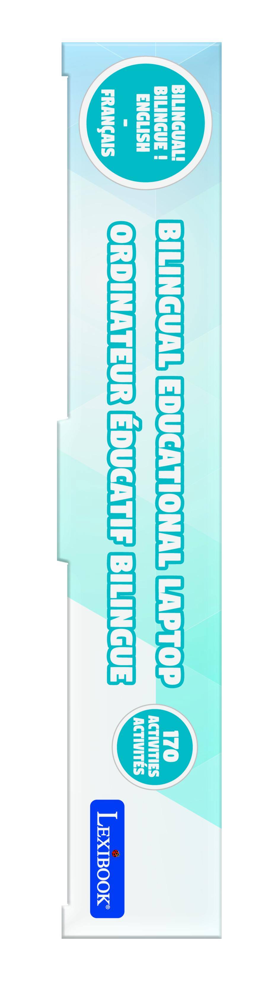FRANÇAIS ENGLISH BILINGUE BILINGUAL!  
ORDINATEUR ÉDUCATIF BILINGUE  
BILINGUAL EDUCATIONAL LAPTOP  
170 ACTIVITIES  
LEXIBOOK