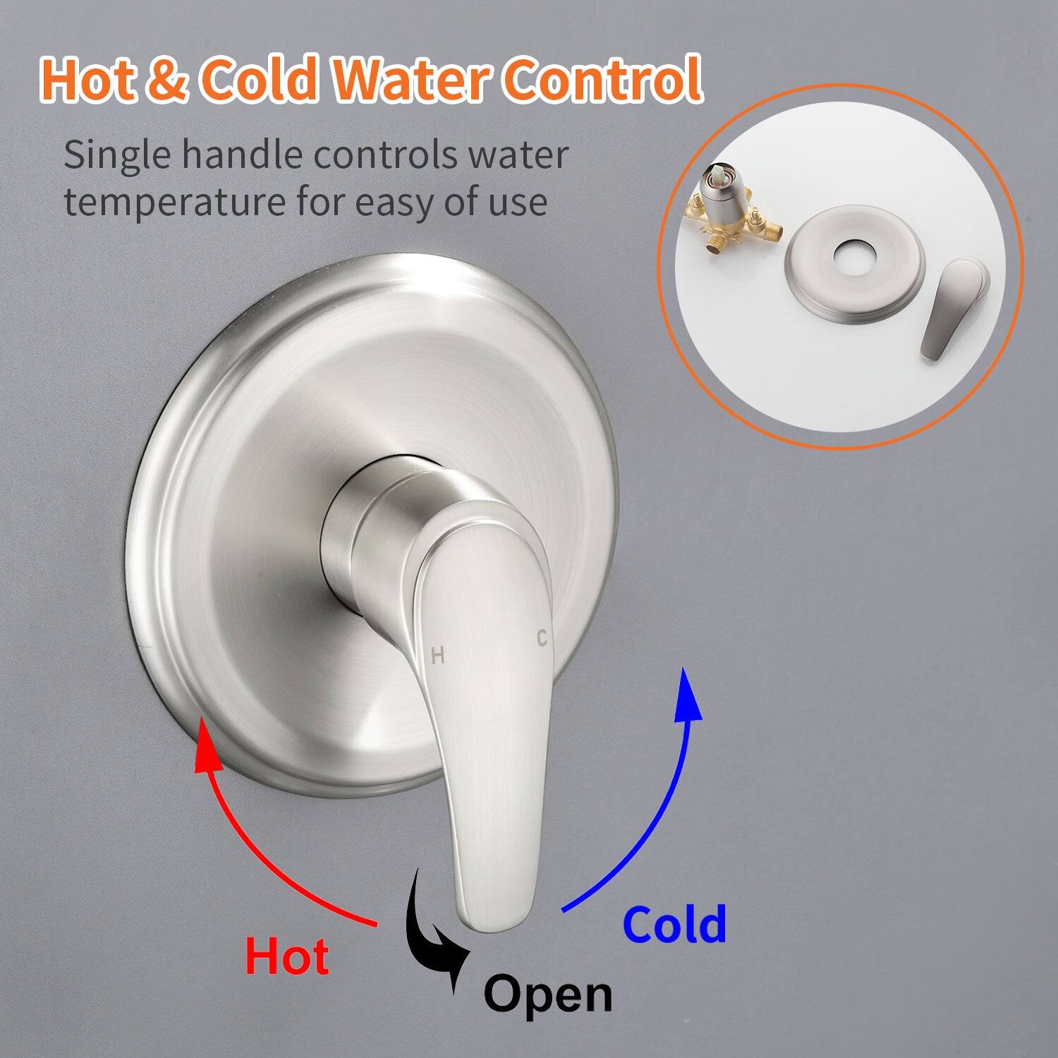 Hot & Cold Water Control

Single handle controls water temperature for easy of use

H C

Hot Cold Open