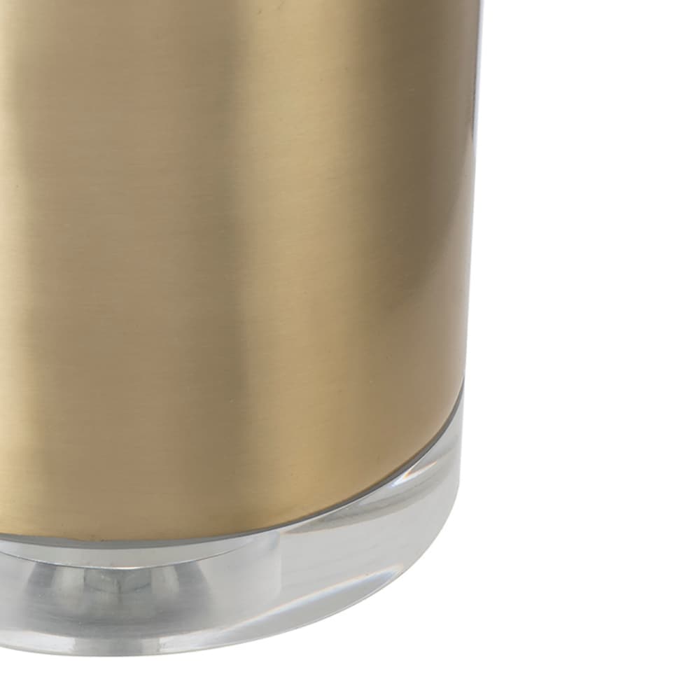 Back. Luckbyte - 15x25.5 Inch Gold White Cylinder Table Lamp With Drum Shade Assembly Required.