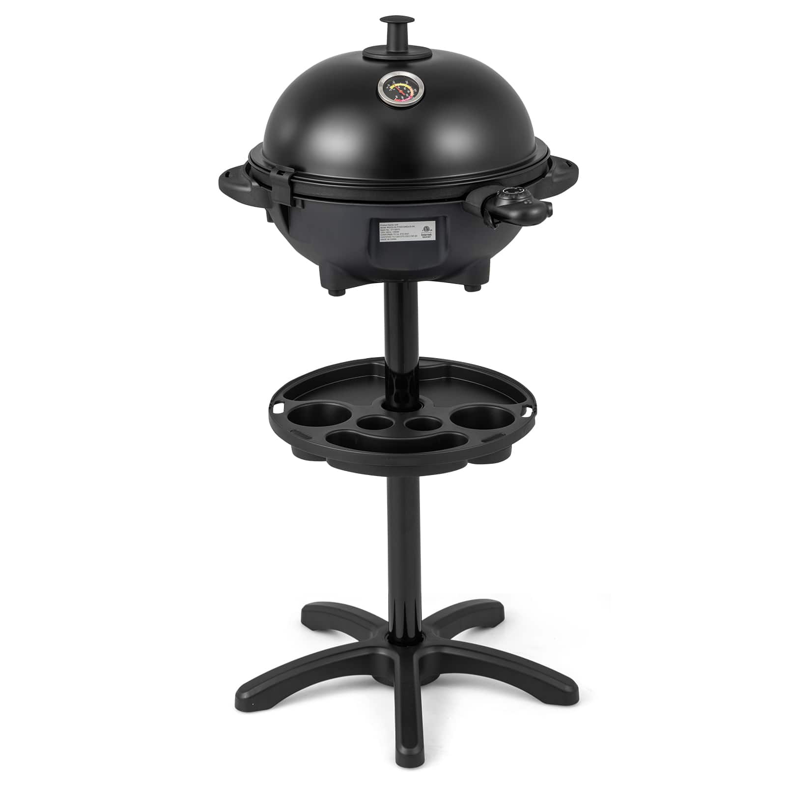 Gymax - Indoor Outdoor Electric Grill w/ Non-stick Grill Plate Temperature Control - Black