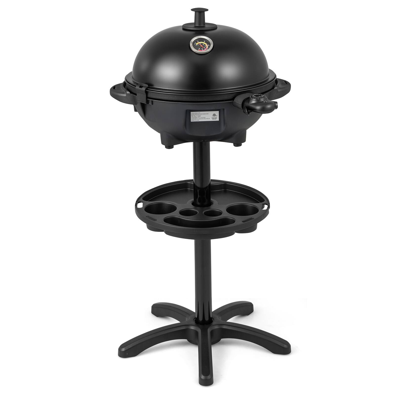 Gymax - Indoor Outdoor Electric Grill w/ Non-stick Grill Plate Temperature Control - Black