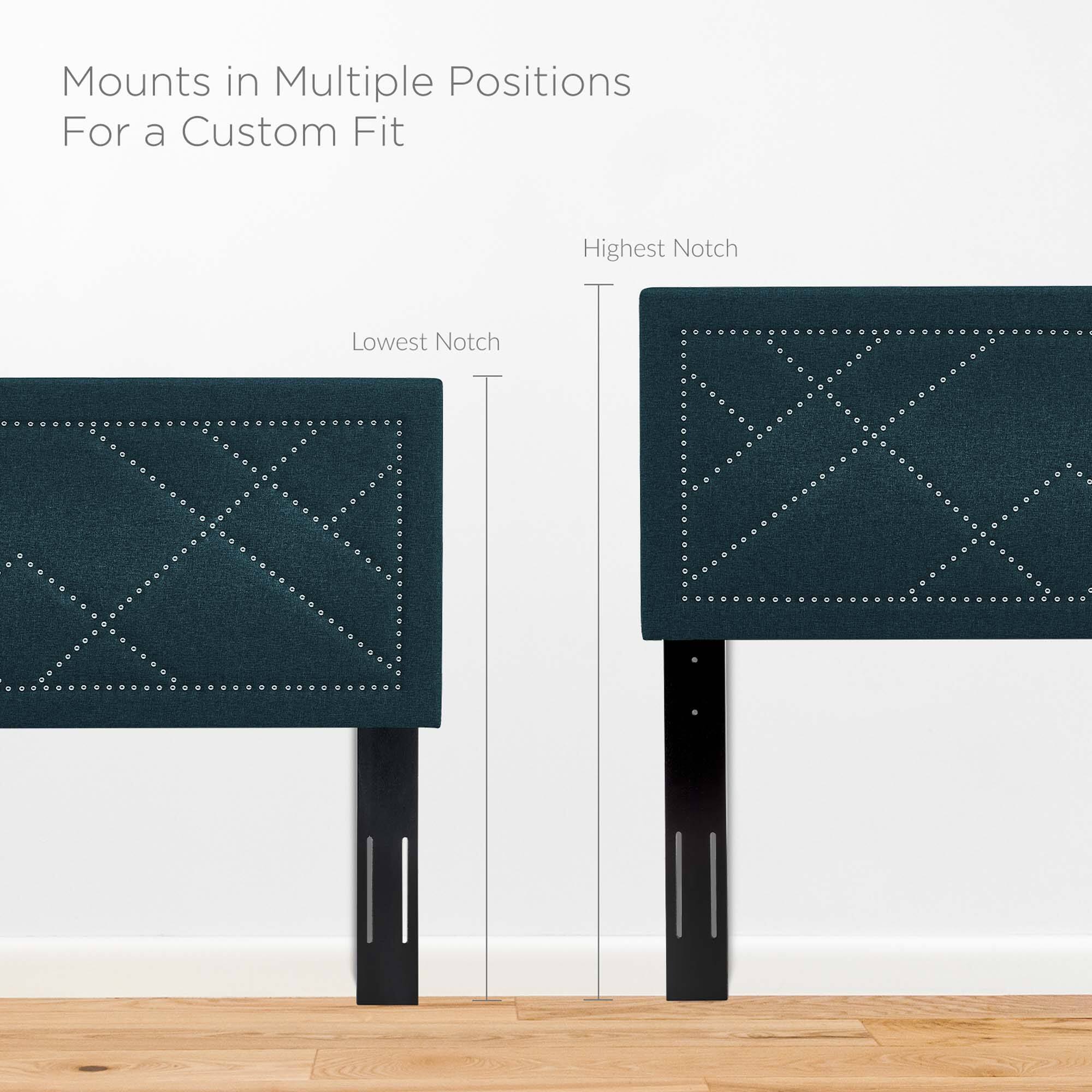Mounts in Multiple Positions  
For a Custom Fit  

Highest Notch  
Lowest Notch