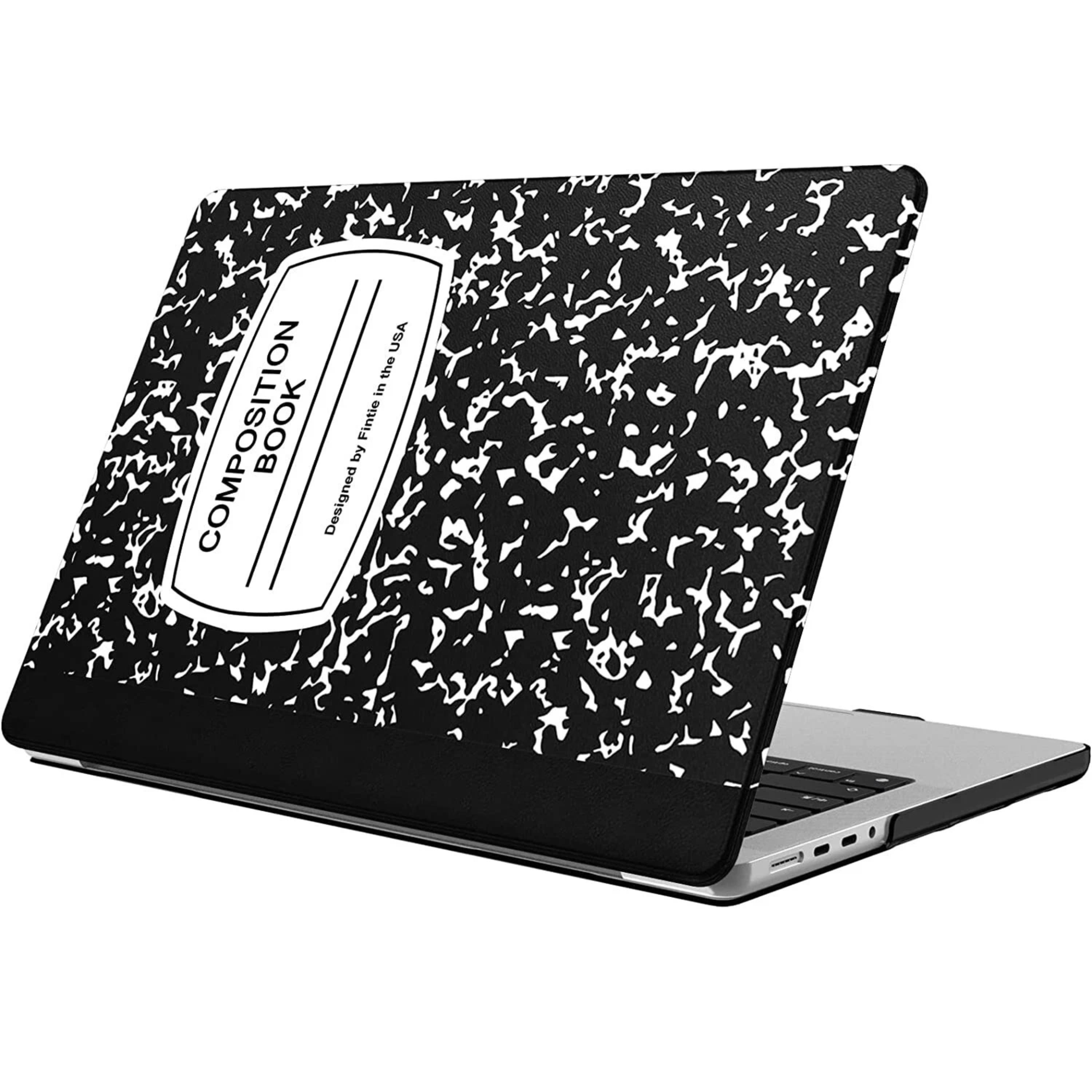 Kitcheniva - Slim Hard Shell Case For MacBook Pro 14 Inch A3112 Laptop Composition Book - Black and White