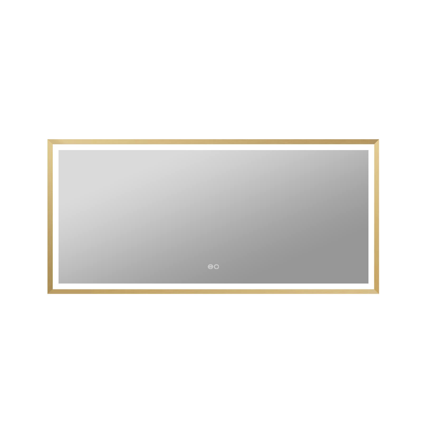 WELLFOR - 60 in. W x 28 in. H Rectangular Single Aluminum Framed Antifog Dimmable Wall Bathroom Vanity Mirror - Gold price history on PriceWatchPro