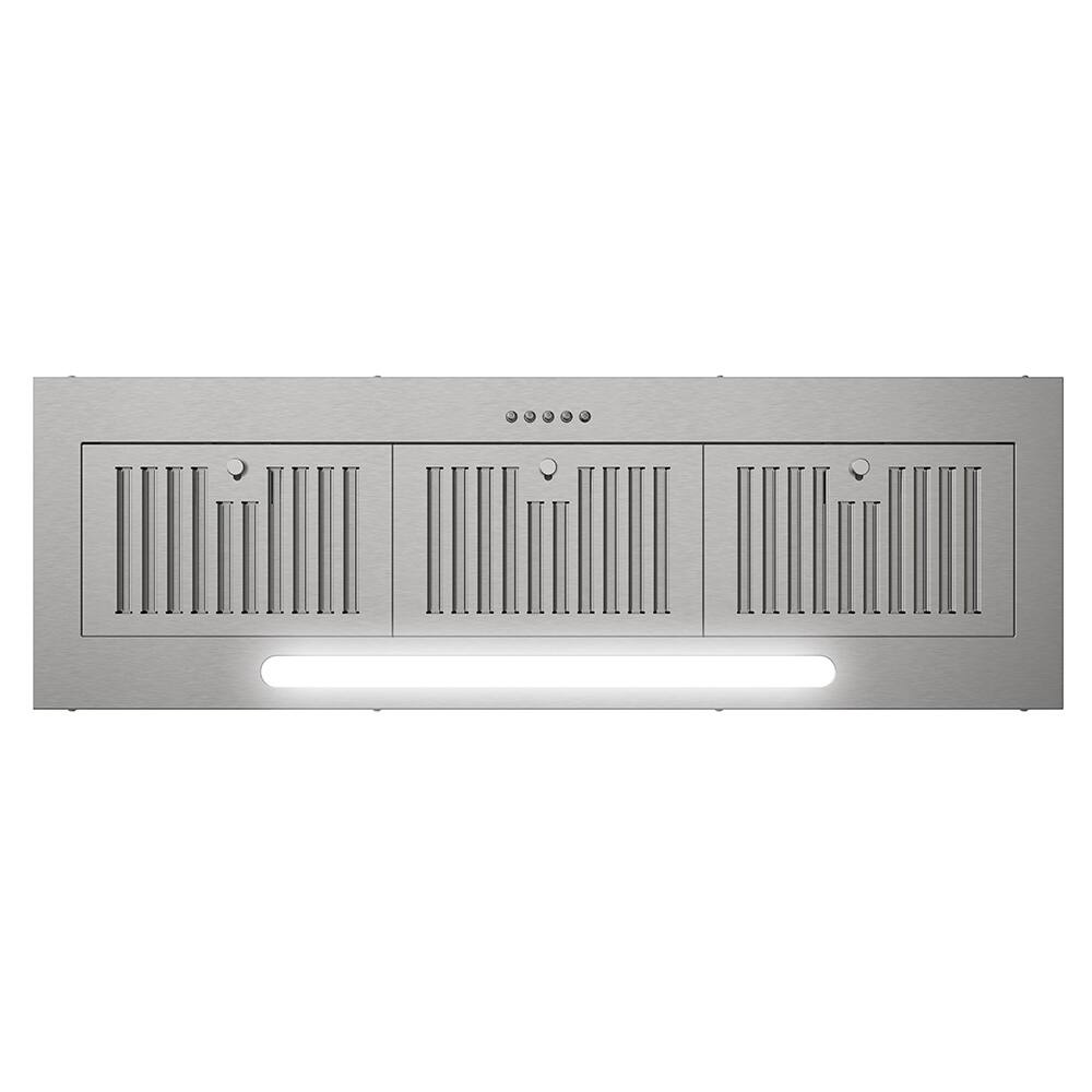 Alt View 6. Streamline - 36 in. Melisurgo Convertible Insert 350 CFM Range Hood, Baffle Filters, Push Button Control, LED Lights - Brushed Stainless Steel.