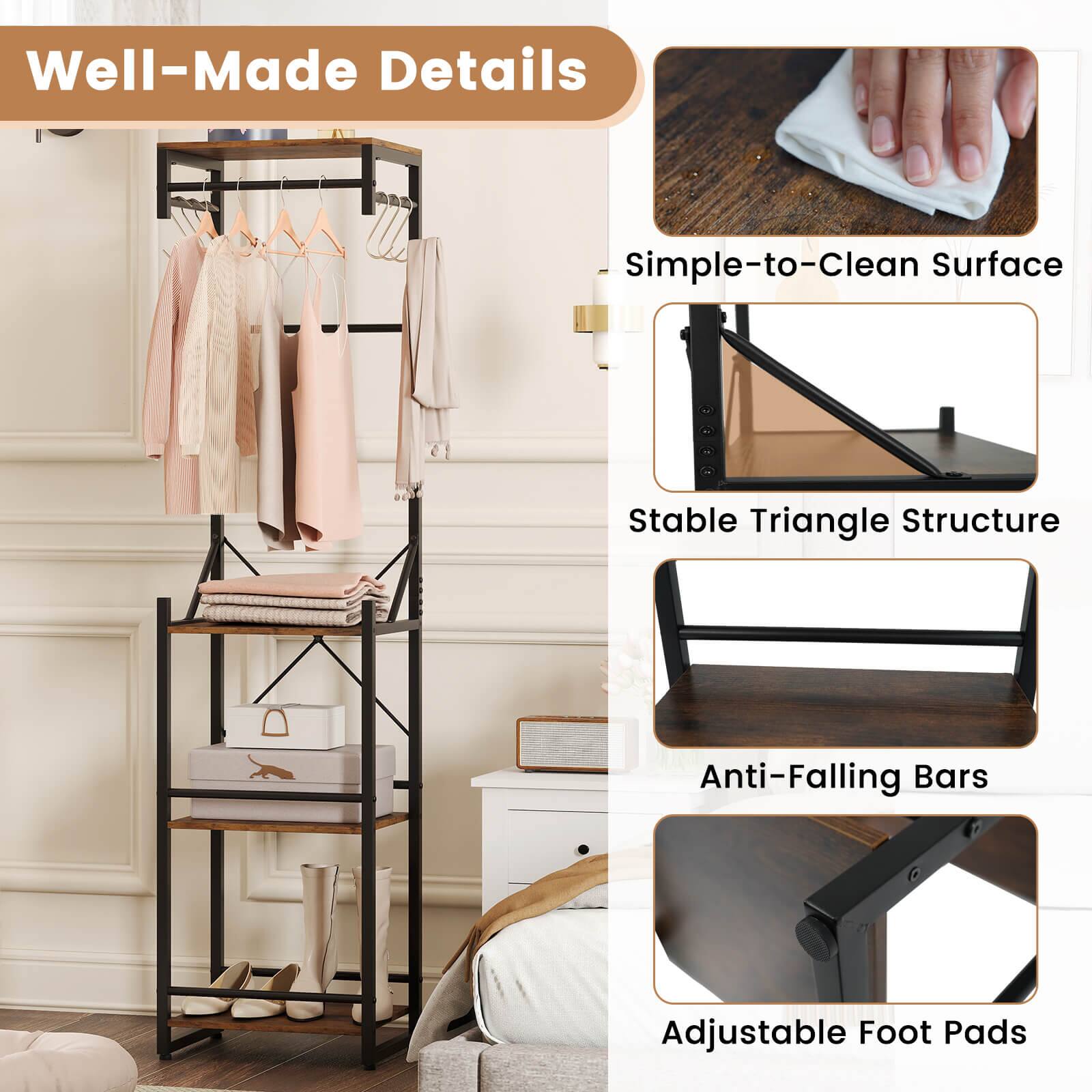 - Well-Made Details
- Simple-to-Clean Surface
- Stable Triangle Structure
- Anti-Falling Bars
- Adjustable Foot Pads