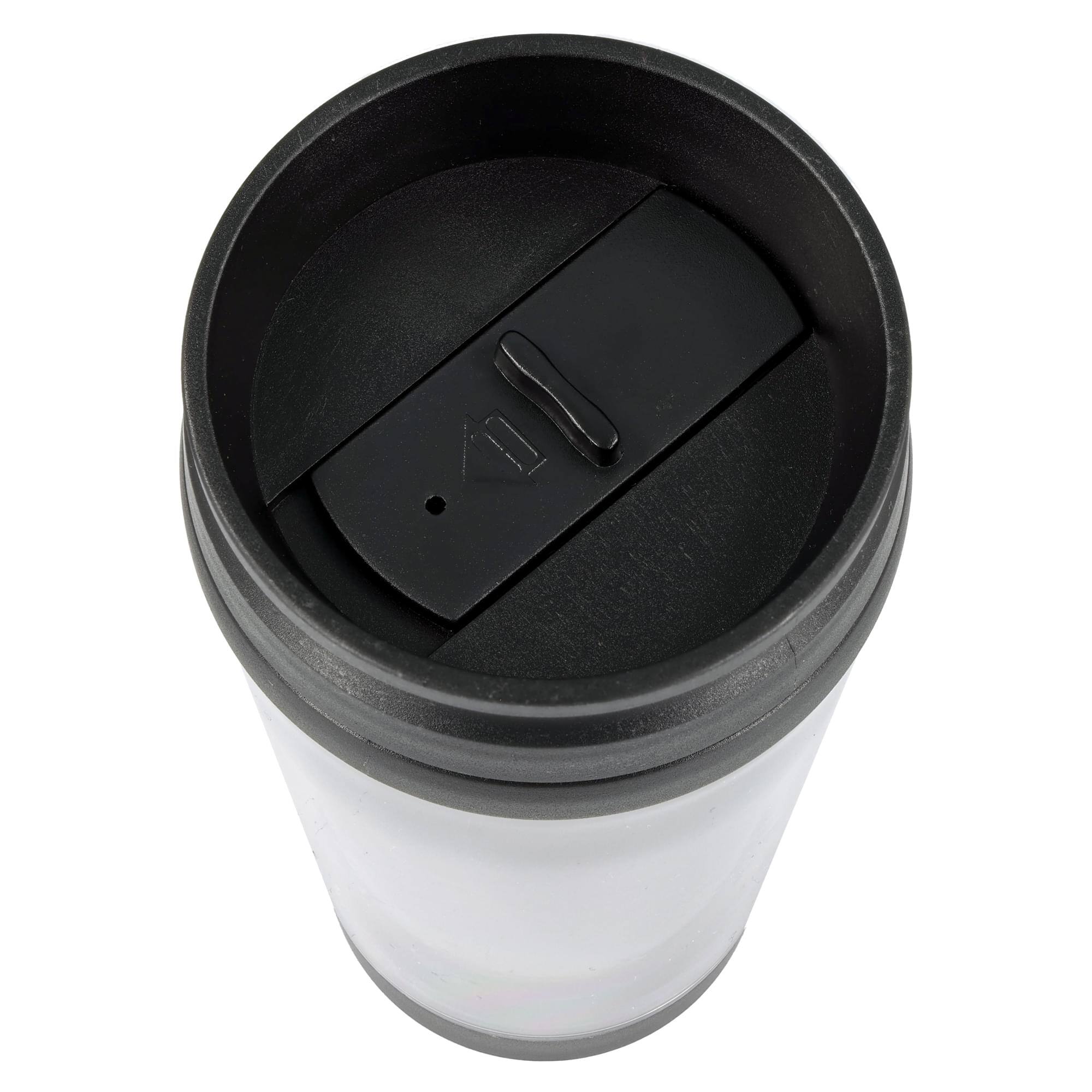 Alt View 10. Just Funky - Black 16oz Travel Mug w/ Lid - Black.