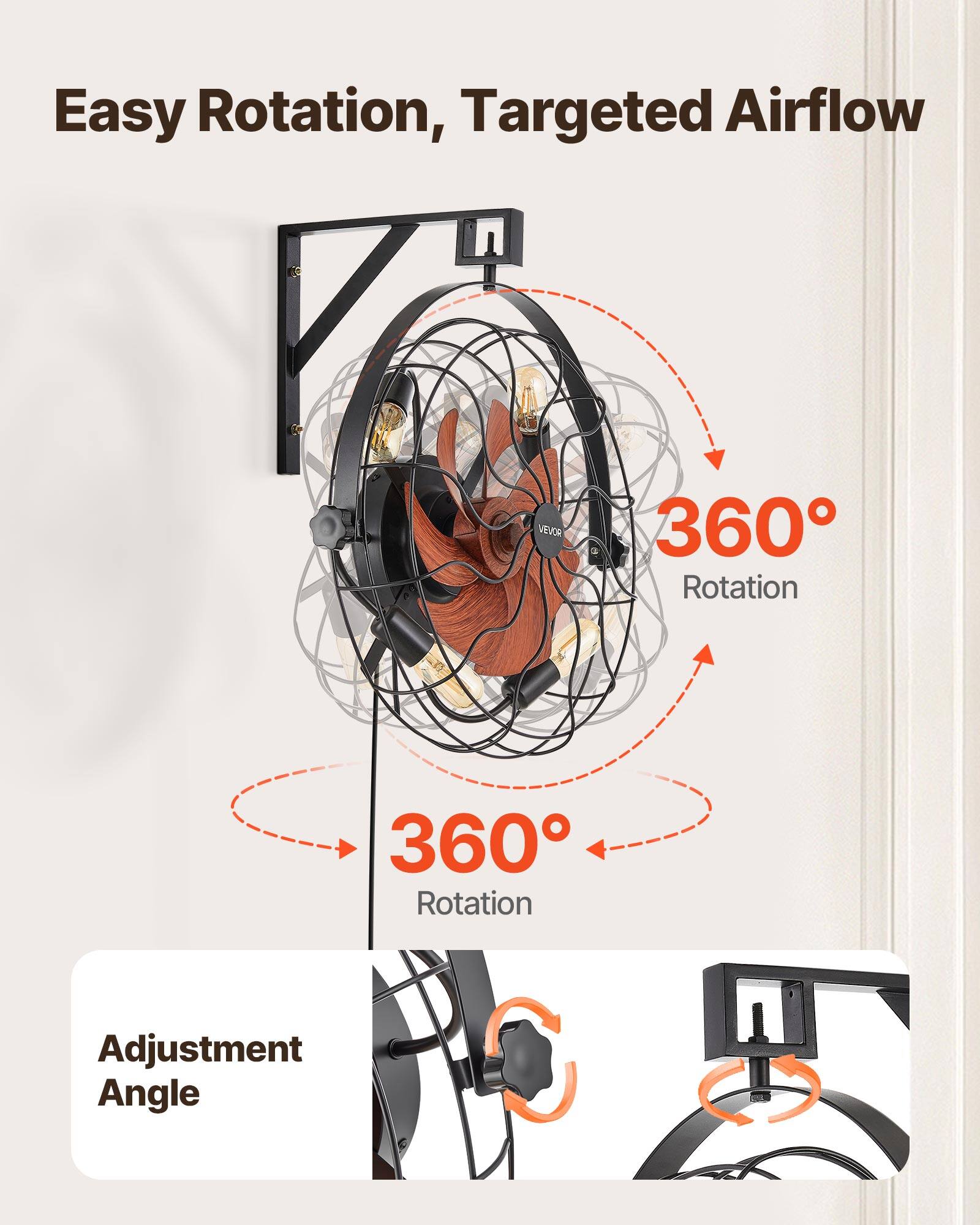 Easy Rotation, Targeted Airflow

360° Rotation

360° Rotation

Adjustment Angle