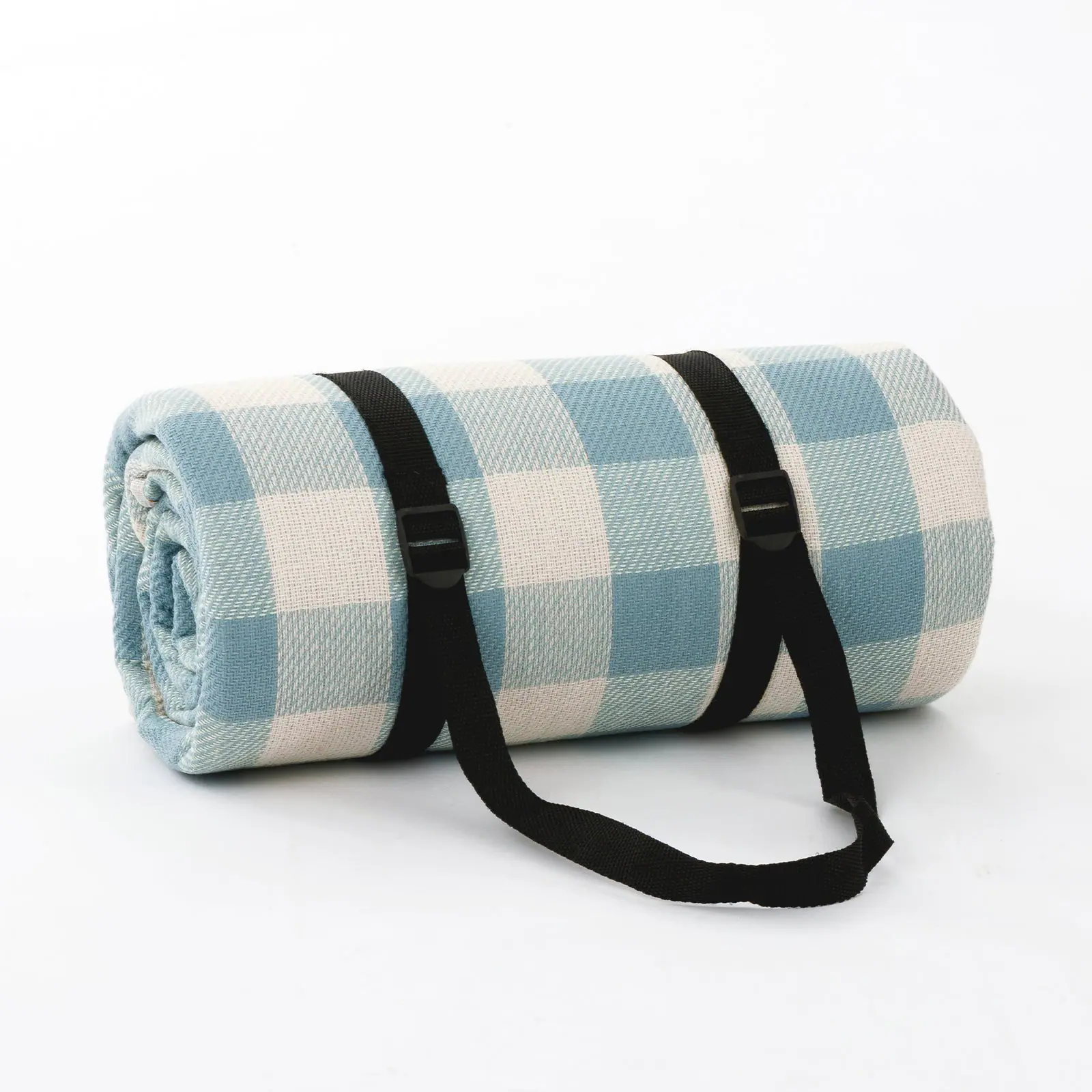 Angle. Adivo - Waterproof Outdoor Picnic Blanket - Acrylic Fabric with Plaid Print, Multiple Sizes - 150*200cm - Baby Blue.