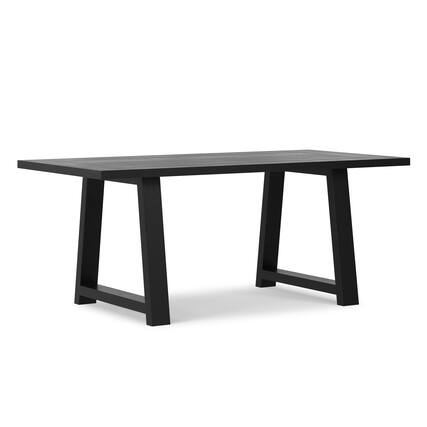 Front. Simpli Home - Whitley 72 inch Wide Solid Mango Farmhouse Dining Table - Black.