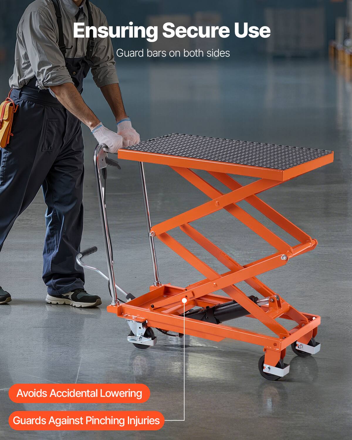 Ensuring Secure Use  
Guard bars on both sides  
Avoids Accidental Lowering  
Guards Against Pinching Injuries