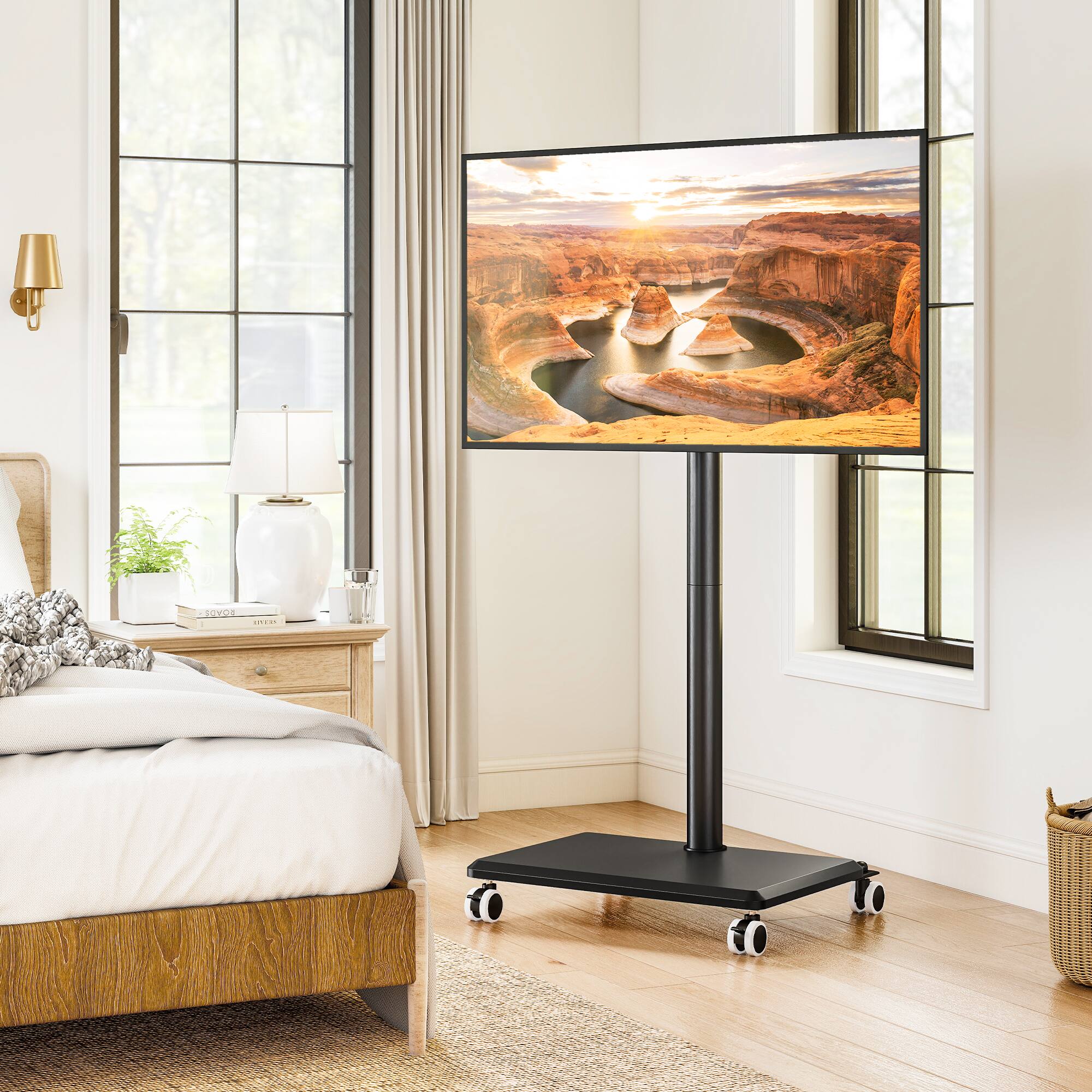 Left. Rfiver - Suitable for 32-60 inch rotatable and mobile TV stands - Black.