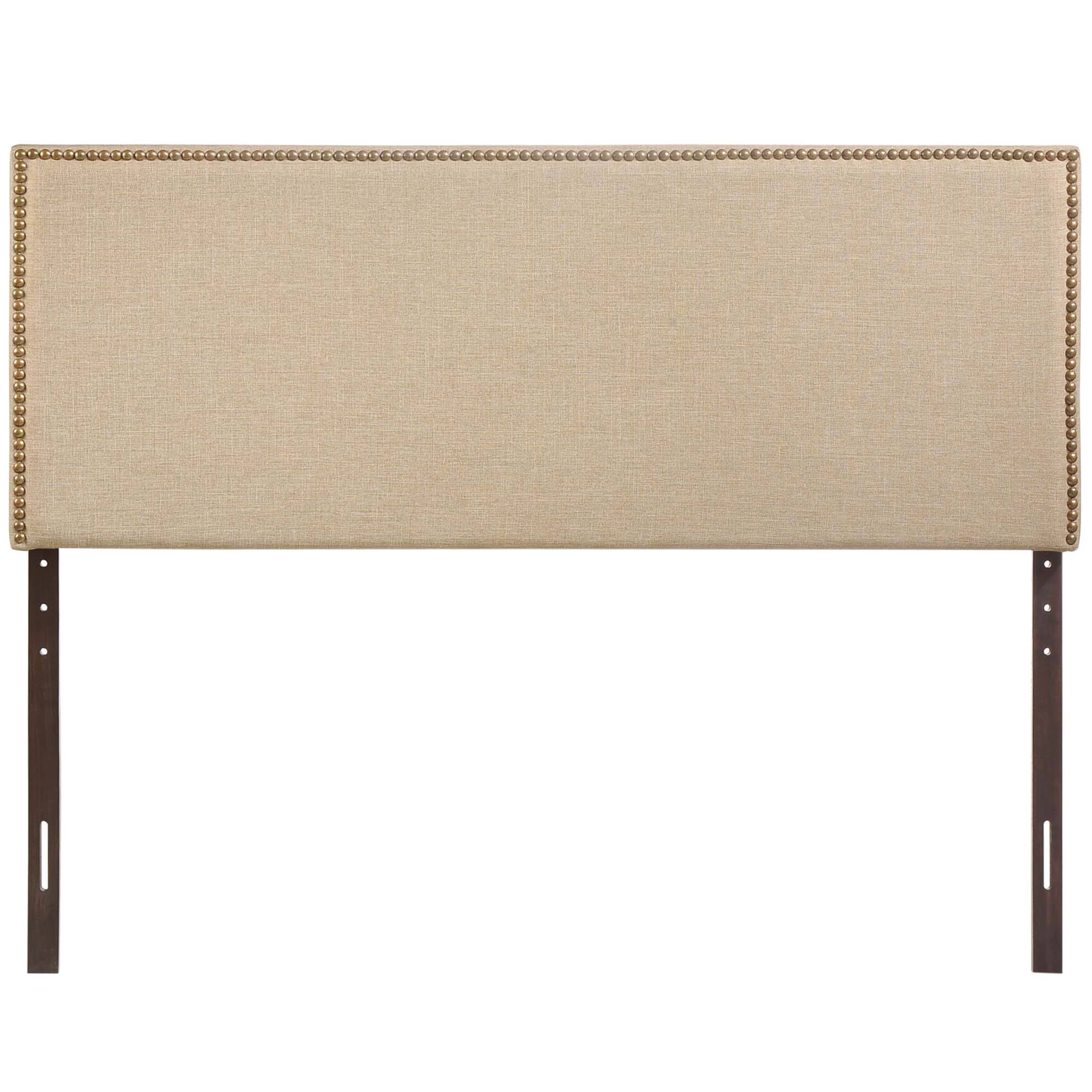 Alt View 2. Modway - Region Nailhead Upholstered Queen Headboard by Modway - Brown.