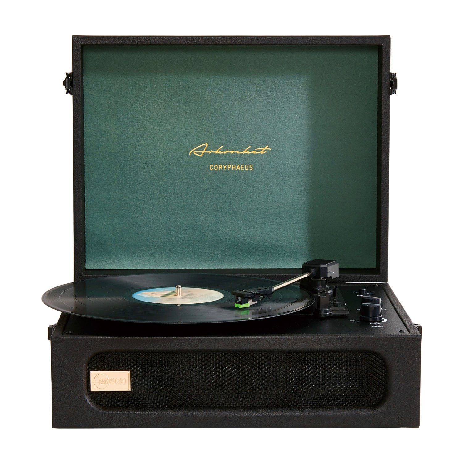 Arkrocket - Coryphaeus Bluetooth Turntable Deluxe Edition Record Player(Black/Green) - Black Green