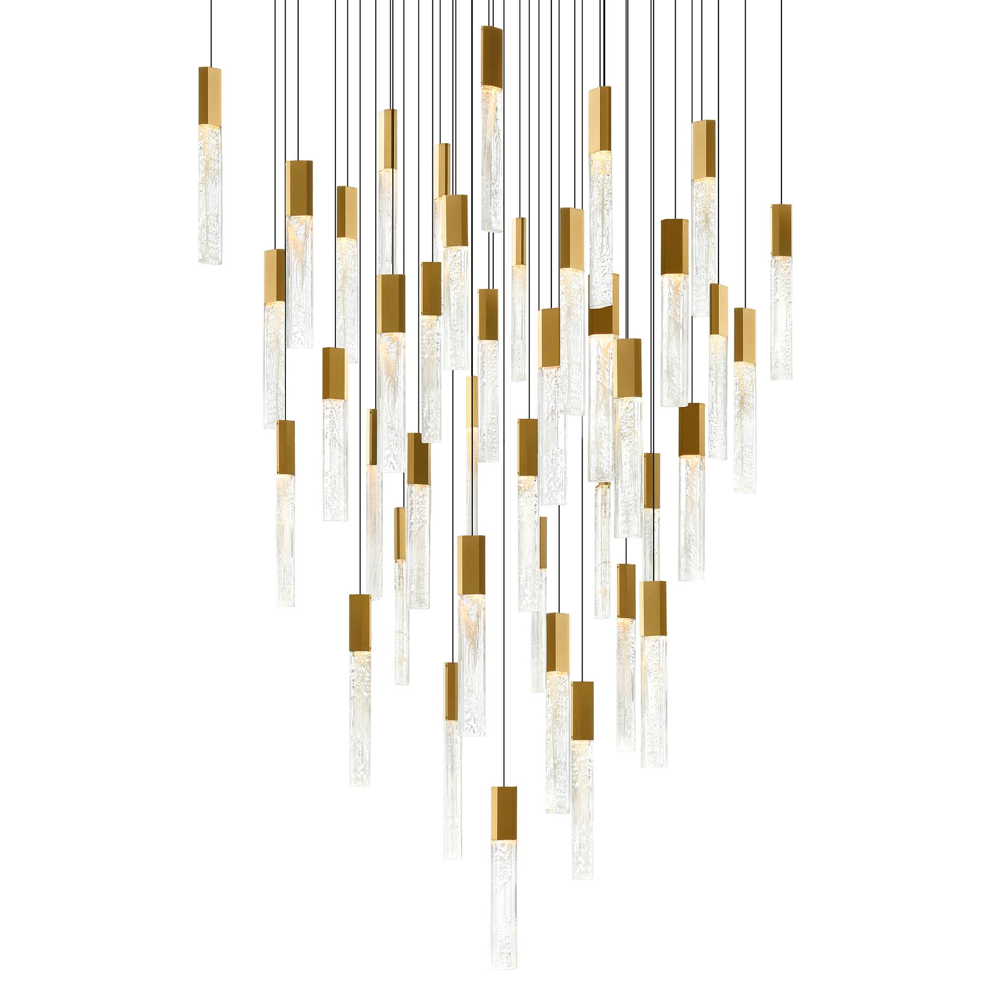 Angle. CWI Lighting - Greta Integrated LED Brass Chandelier - Brass.