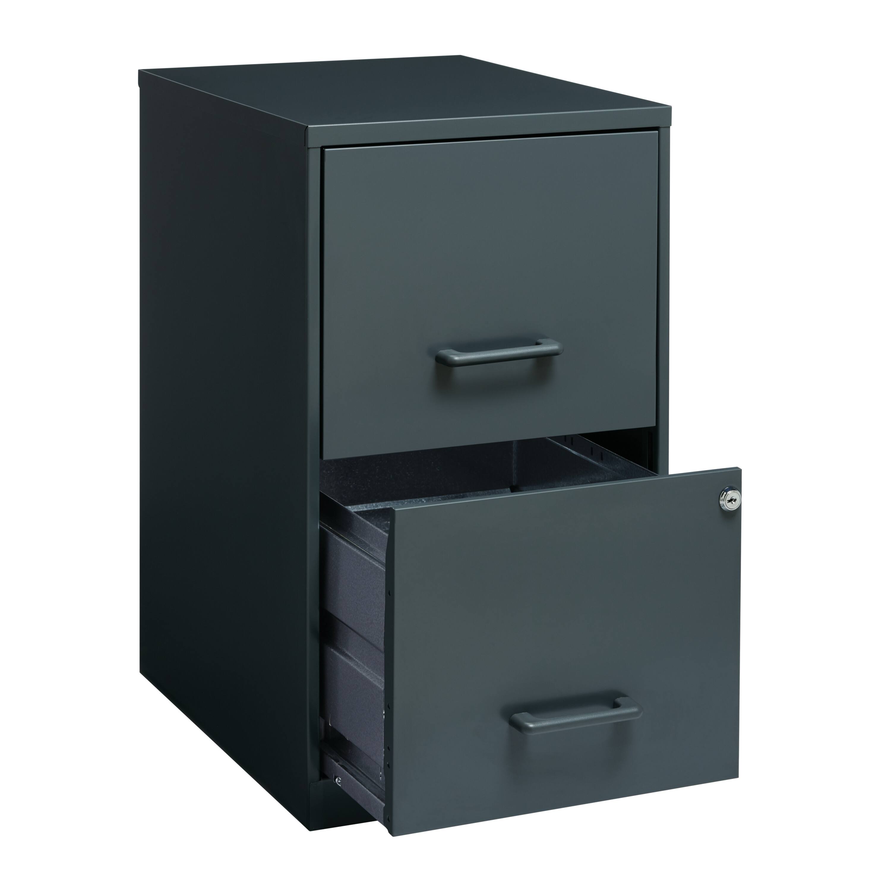 Alt View 13. Hirsh - Office Designs 18in. 2-Drawer Metal File Cabinet - Charcoal.