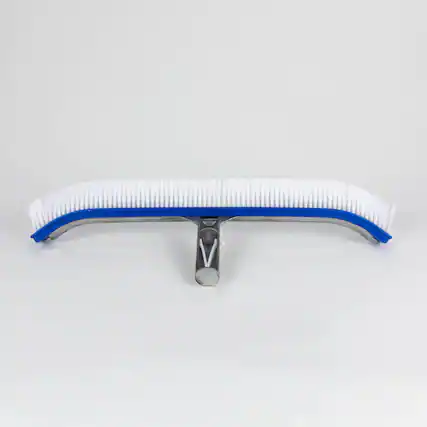 Front. Pool Central - 18" Blue Curved Swimming Pool Wall Brush - Blue.