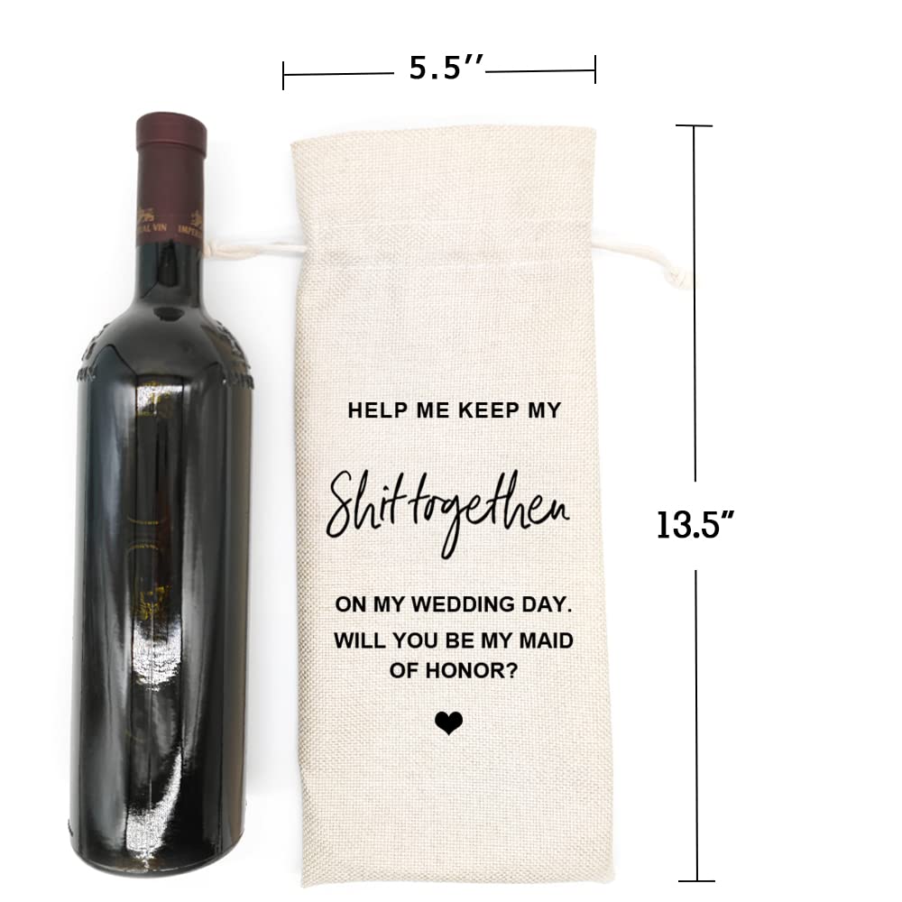 5.5"  
HELP ME KEEP MY  
Shittogether  
ON MY WEDDING DAY.  
WILL YOU BE MY MAID OF HONOR?  
13.5"