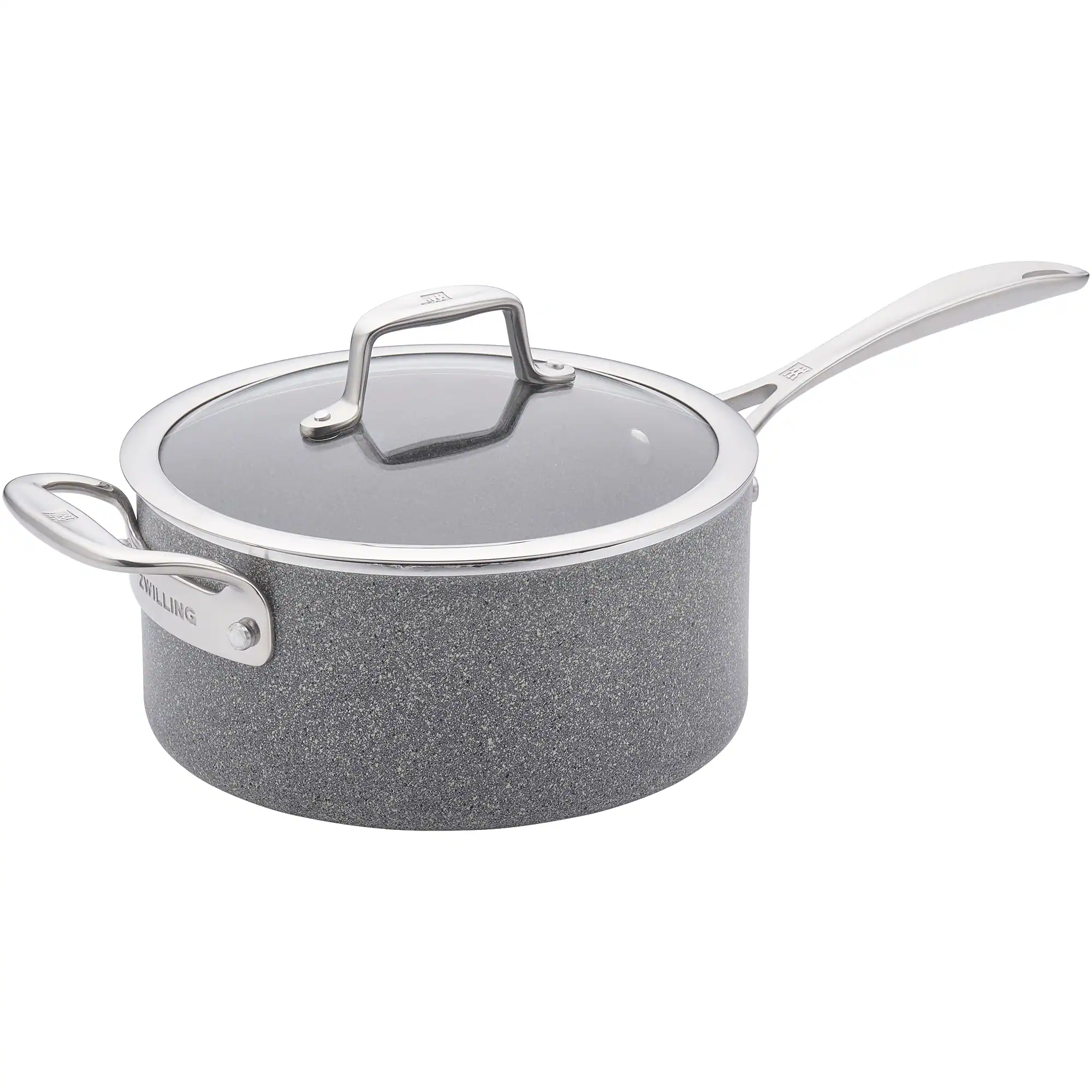 ZWILLING - Vitale 4-qt Aluminum Nonstick Saucepan with Handle helper and Lid - Gray