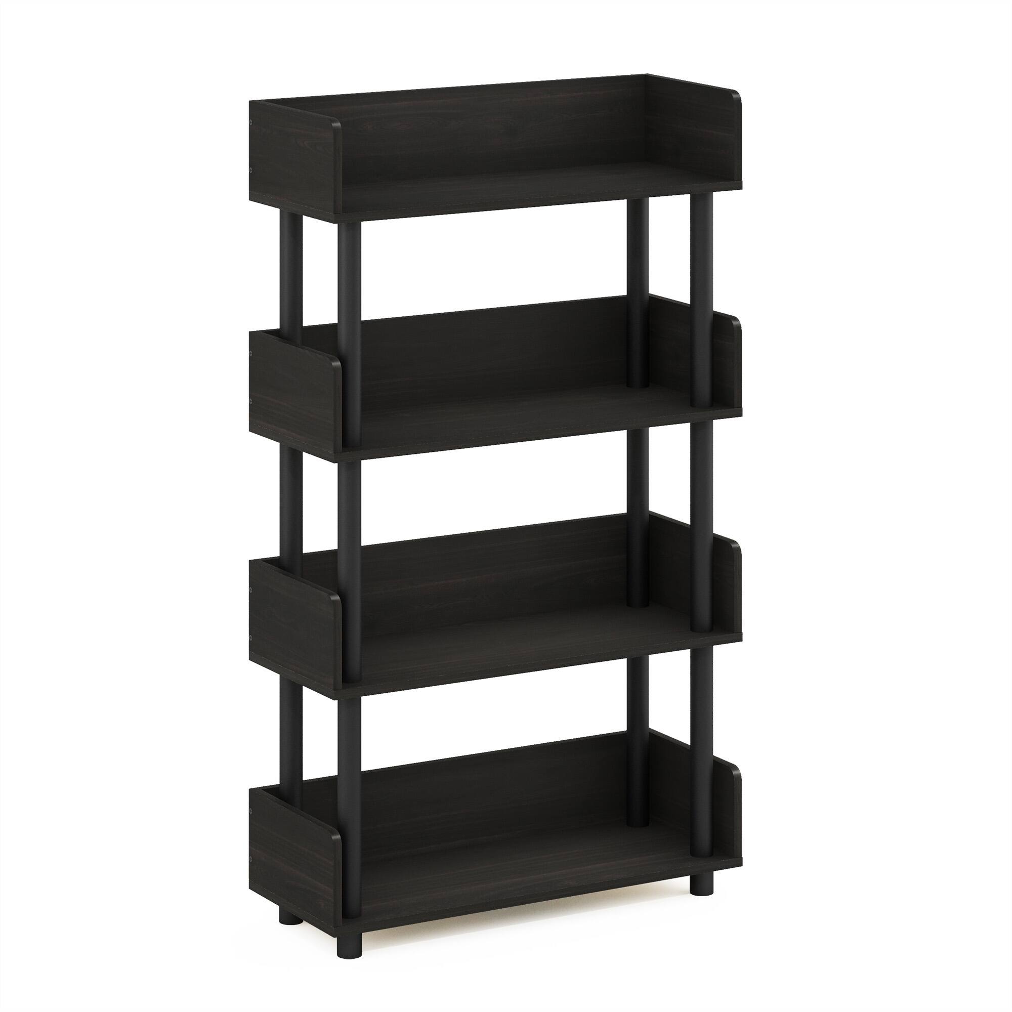 Front. Furinno - Turn-N-Tube 4-Tier Freestanding Multipurposes Display Rack, Bookshelf, Espresso - Espresso.