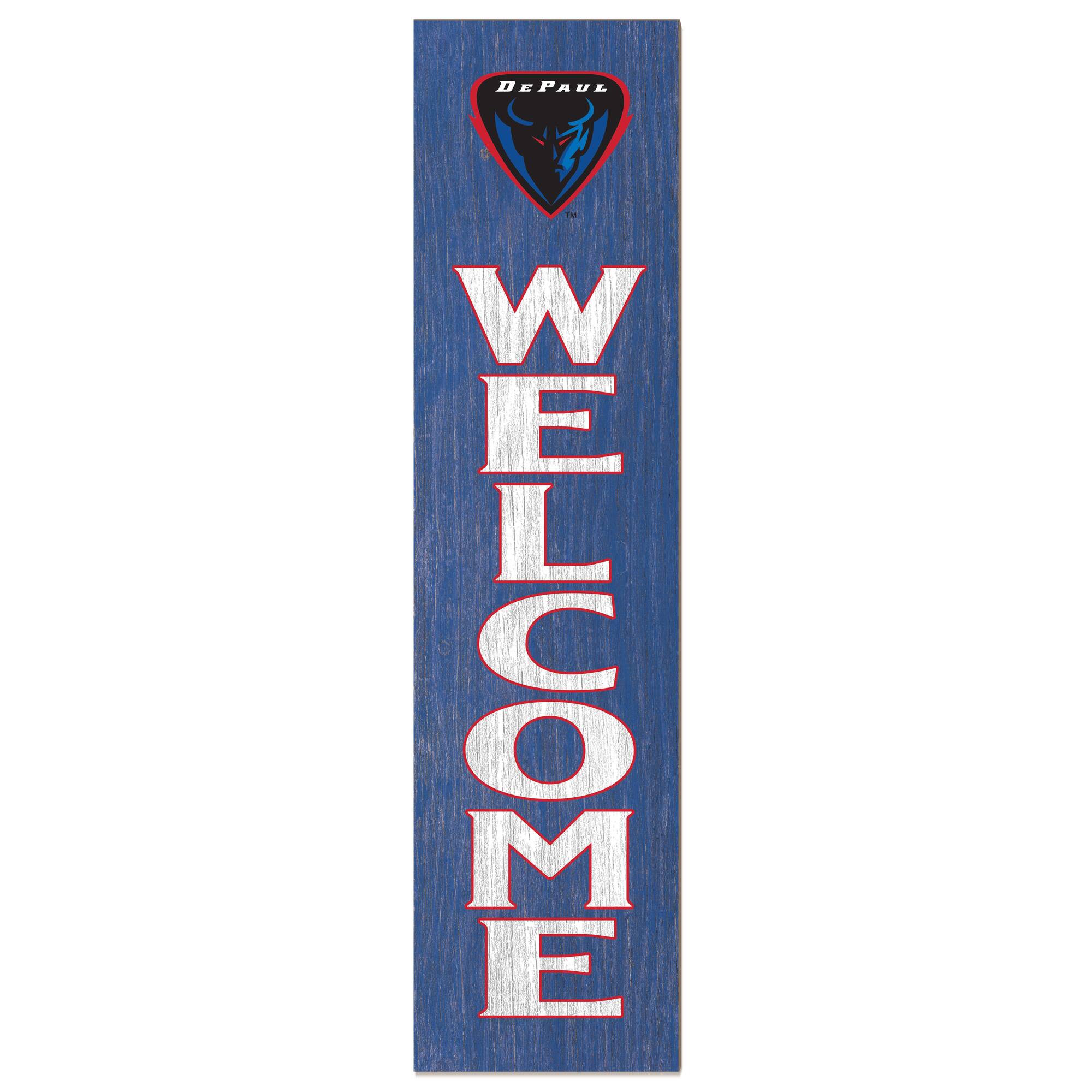 DePaul Blue Demons 12'' x 48'' Welcome Outdoor Leaner