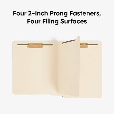 Four 2-Inch Prong Fasteners, Four Filing Surfaces