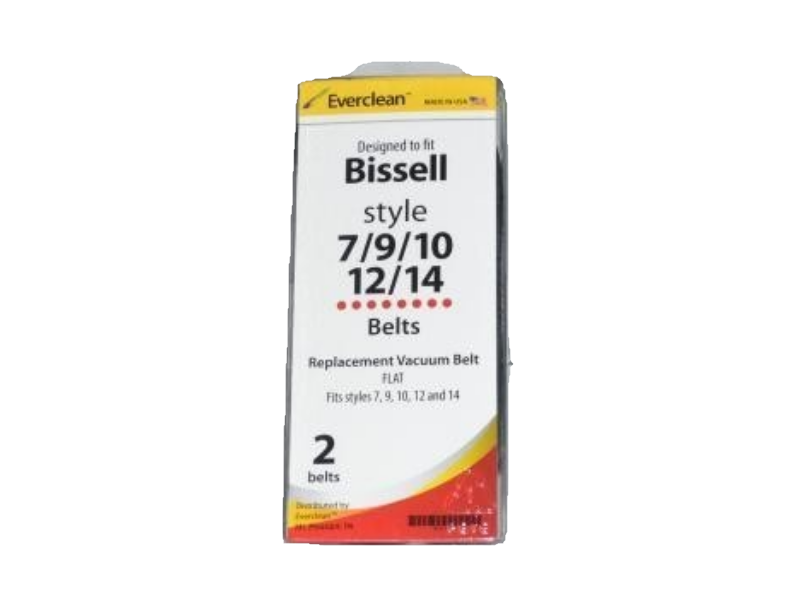 Everclean  
Designed to fit Bissell style 7/9/10 12/14  
Belts  
Replacement Vacuum Belt FLAT  
Fits styles 7, 9, 10, 12 and 14  
2 belts