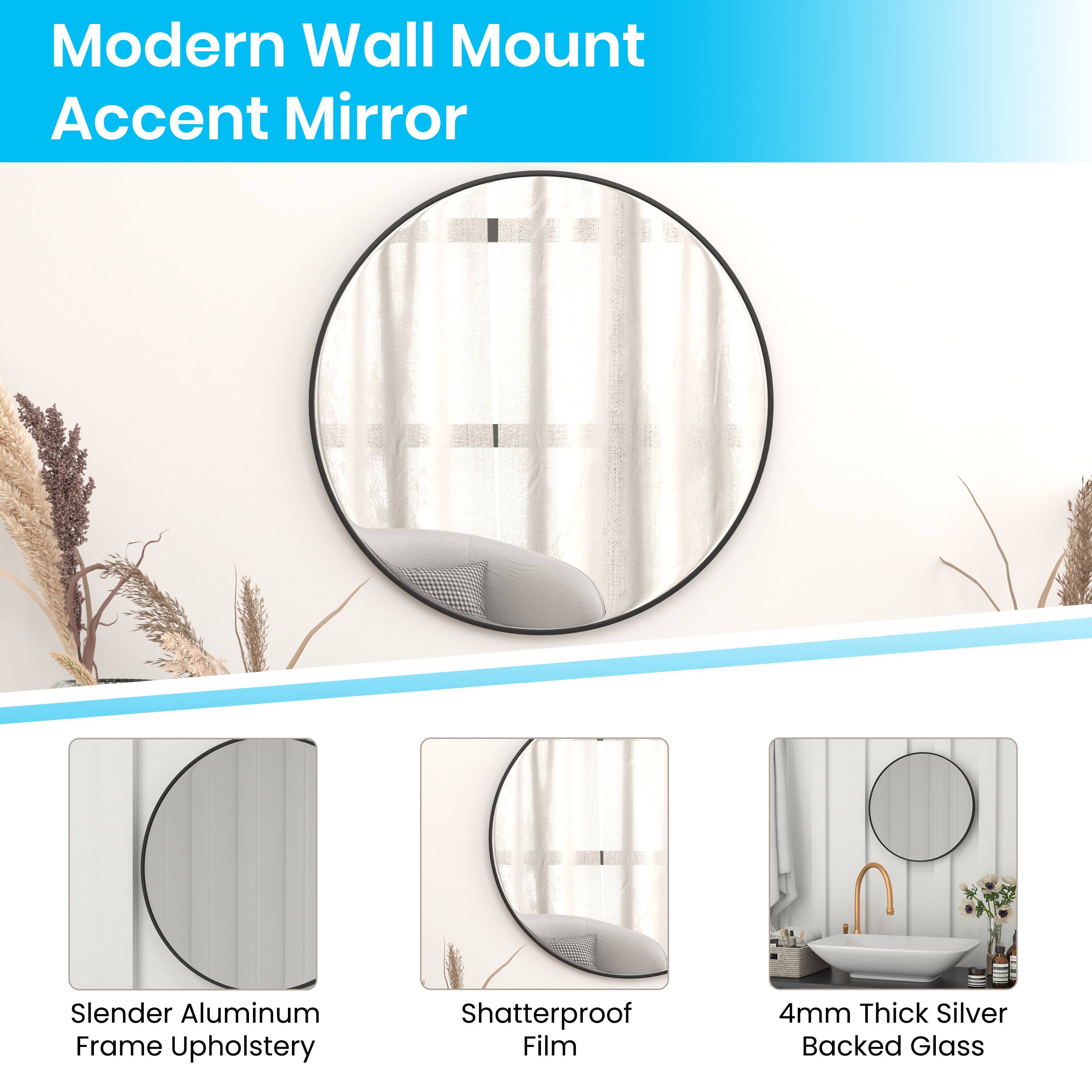 Alt View 14. Alamont Home - Metal Framed Wall Mirror - Large Accent Mirror for Bathroom, Vanity, Entryway, Dining Room, & Living Room - Black.