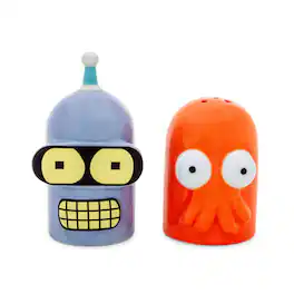 Silver Buffalo - Futurama Bender and Zoidberg Ceramic Salt and Pepper Shaker Set - Multi-Colored