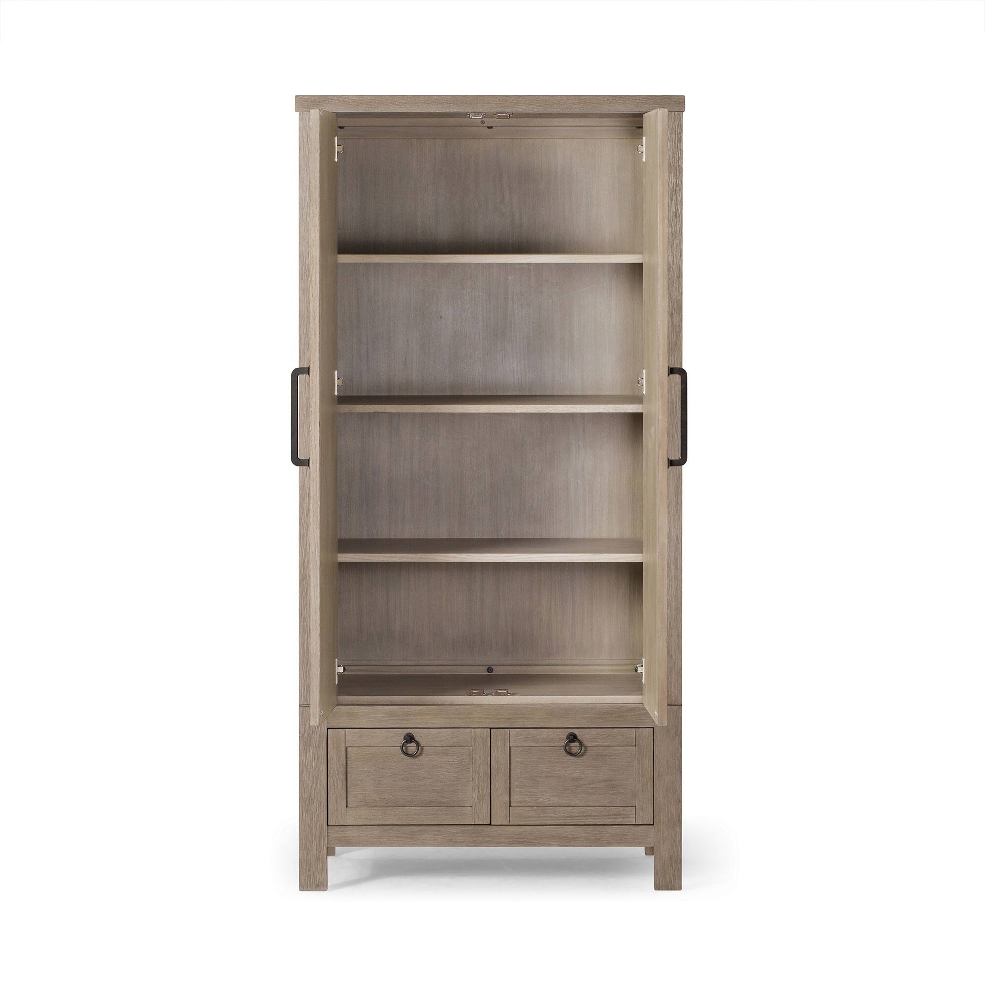 Alt View 2. Maven Lane - Maven Lane Vaughn Rustic Wooden Cabinet in Weathered Grey Finish - Weathered Grey.