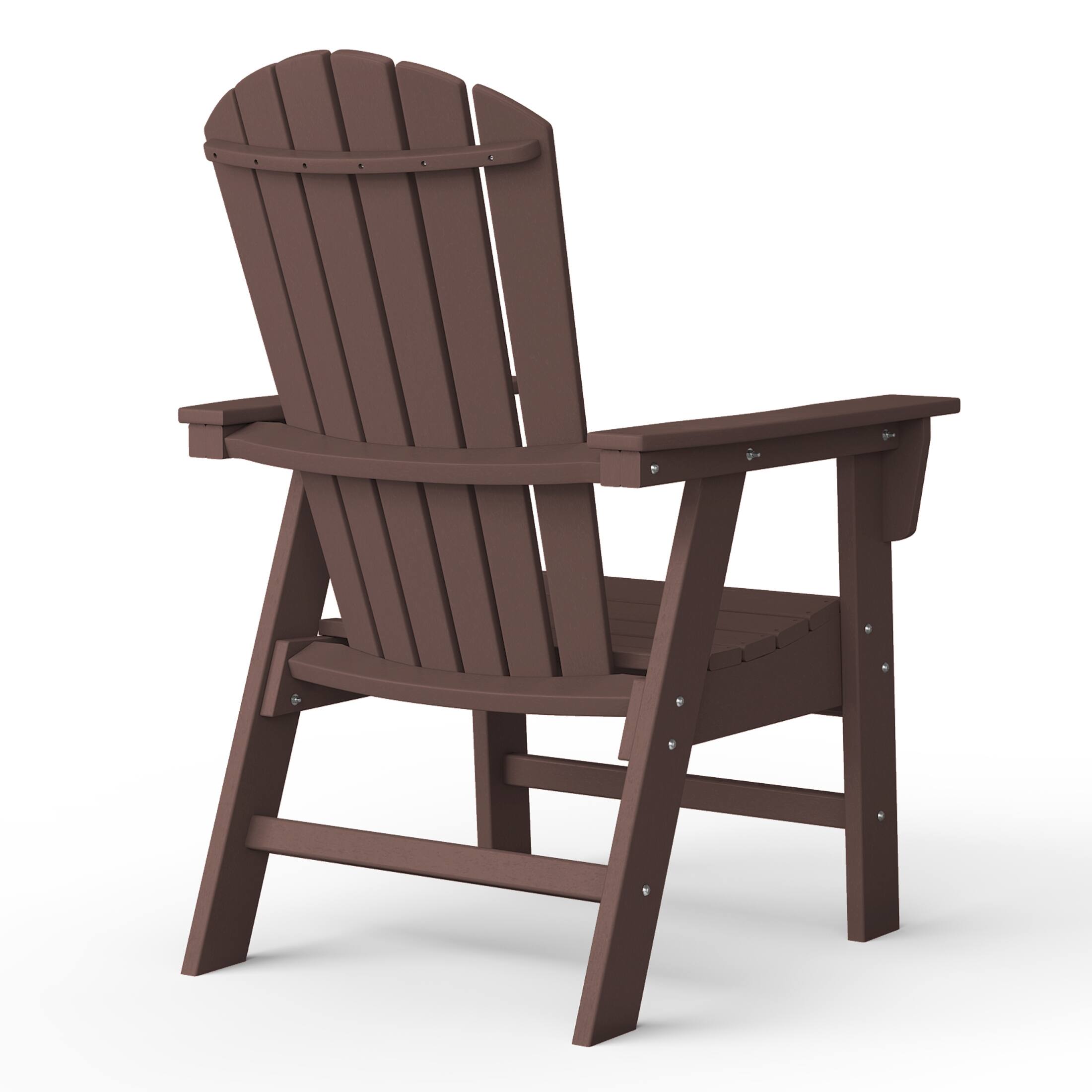 Alt View 1. WestinTrends - WestinTrends Dylan Outdoor Patio Shell-back Adirondack Dining Chair Weather Resistant - Dark Brown.