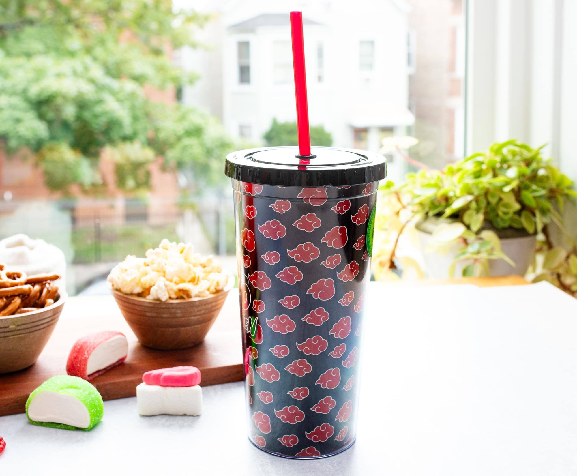 Alt View 4. Just Funky - Naruto Shippuden Akatsuki 20-Ounce Carnival Cup With Lid and Straw - Red.
