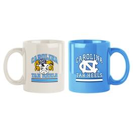 Logo Brands - North Carolina Tar Heels 2-Pack 15oz. Checkered Wordmark Mug Set - Multicolor