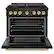 Angle. ZLINE - 36 in. Wide 6 Burner Autograph Paramount Dual Fuel Black Stainless Range w/ Gold Accents (SDRBZ-36-G) - Black Stainless Steel.