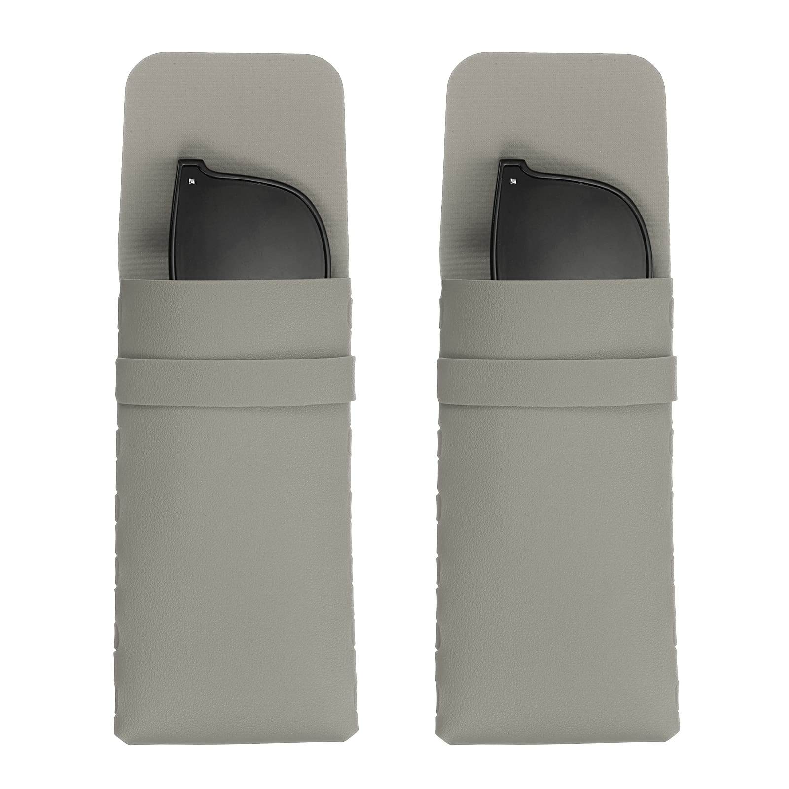 Unique Bargains - 2pcs Soft Glasses Case Leather Flap Closure Pouch for Eyewear Travel Sport Work - Gray price history on PriceWatchPro