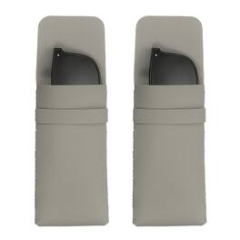 Unique Bargains - 2pcs Soft Glasses Case Leather Flap Closure Pouch for Eyewear Travel Sport Work - Gray