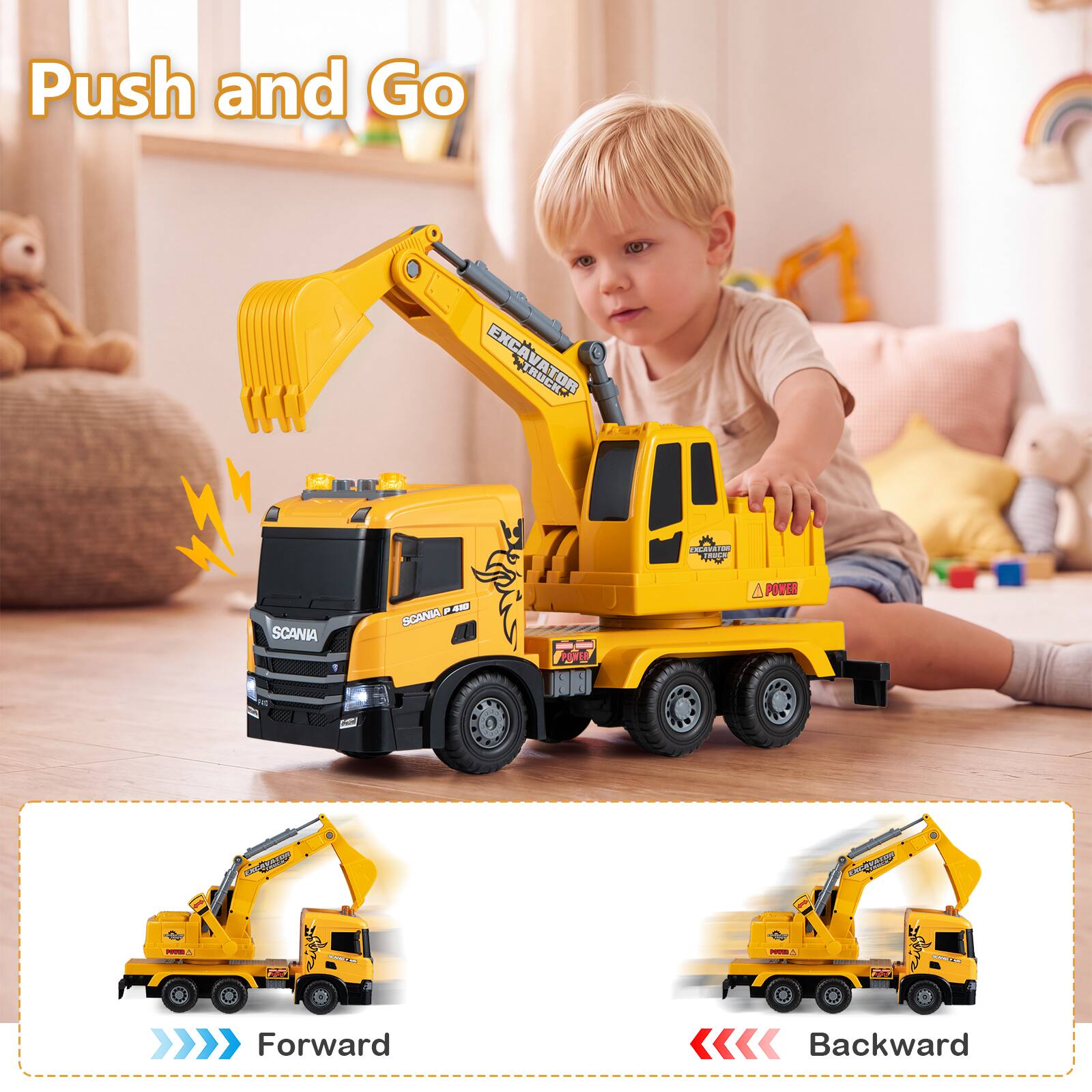 Push and Go

EXCAVATOR EXCA A TRUCK TOR  
EXCAVATOR TRUCK  
SCANIA  
R 430 SCANIA  
POWER  
form  
MATERBONI  

Forward  
Backward
