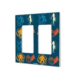Keyscaper - Marvel Pattern 2 Hidden-Screw Light Switch Plate - Double Rocker - Fantastic Four